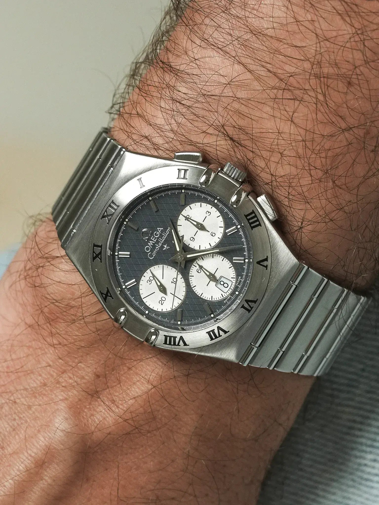 Omega - Constellation Double Eagle 1542.40 Acier Cadran Gris Nid d'abeille - 1990s