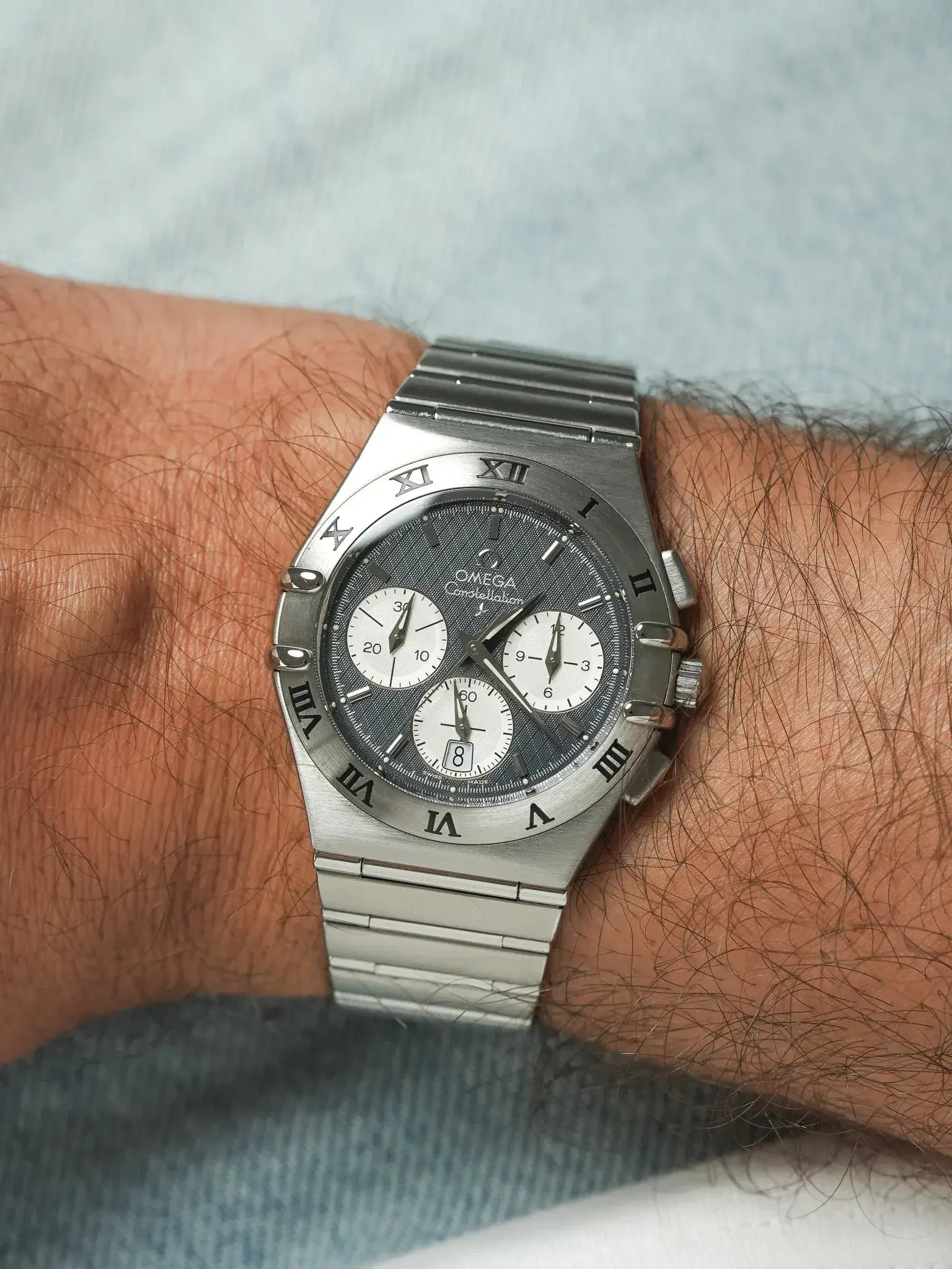 Omega - Constellation Double Eagle 1542.40 Acier Cadran Gris Nid d'abeille - 1990s