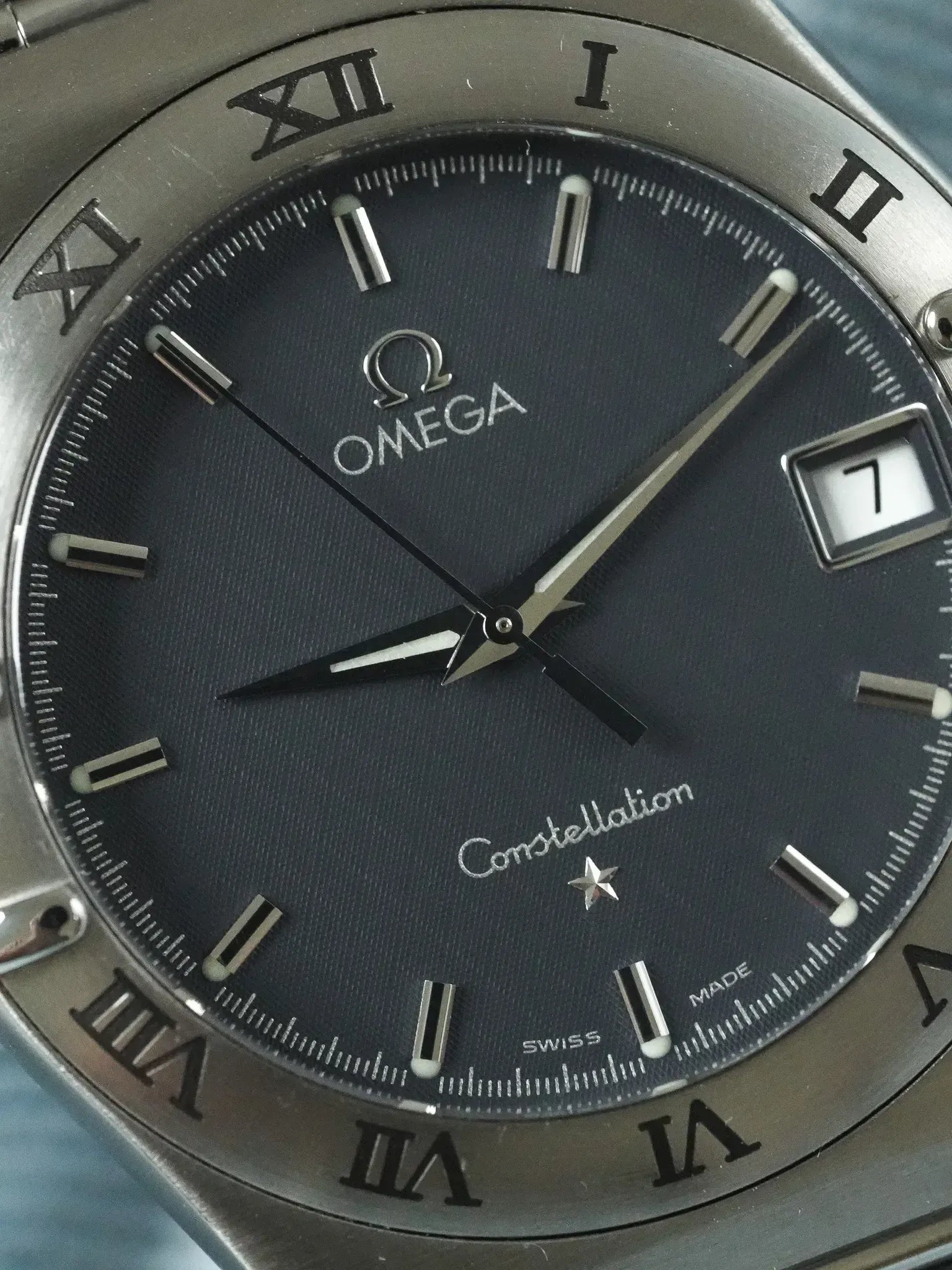 Omega - Constellation Manhattan 1512.40 Acier Cadran Gris Nid d'abeille - 1998 - Atelier Victor