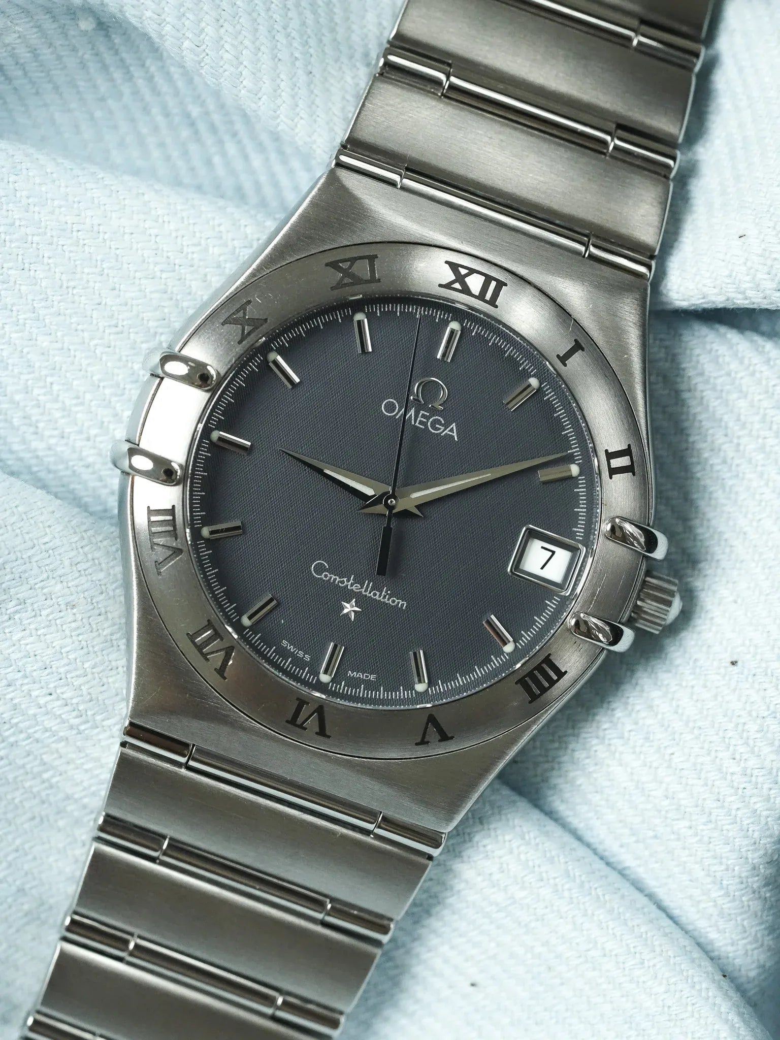 Omega - Constellation Manhattan 1512.40 Acier Cadran Gris Nid d'abeille - 1998 - Atelier Victor