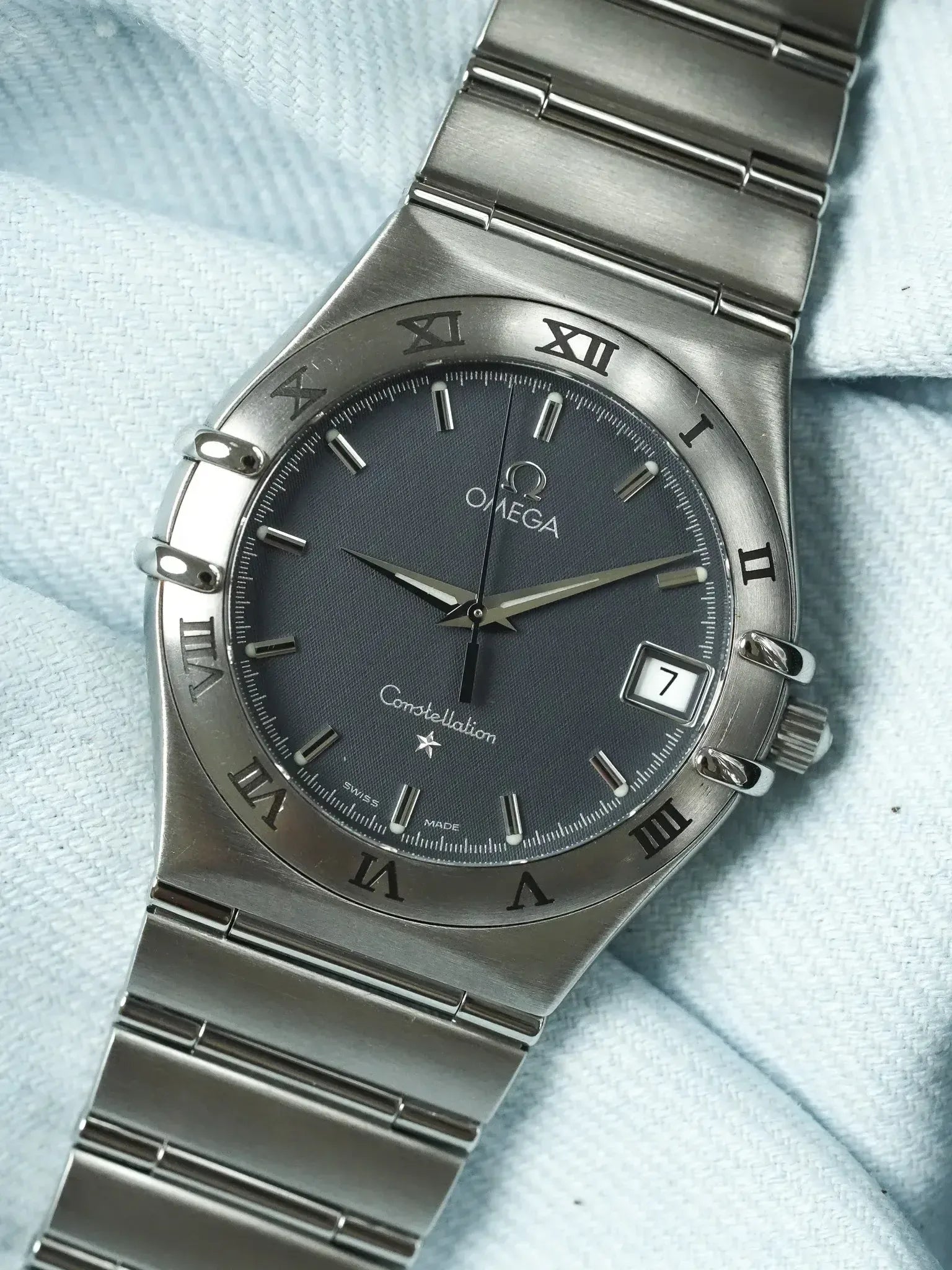 Omega - Constellation Manhattan 1512.40 Acier Cadran Gris Nid d'abeille - 1998 - Atelier Victor