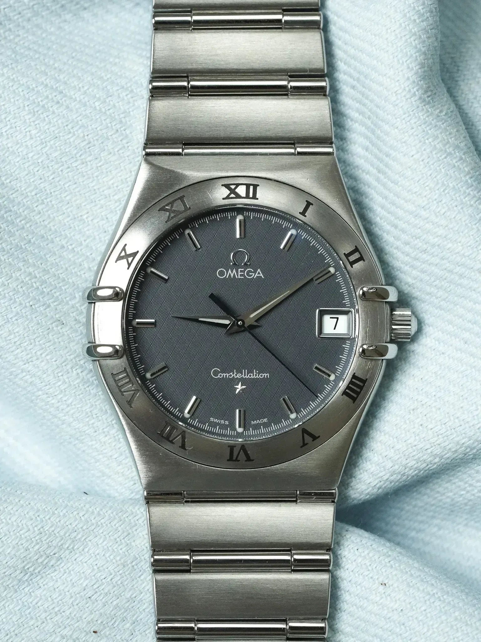 Omega - Constellation Manhattan 1512.40 Acier Cadran Gris Nid d'abeille - 1998 - Atelier Victor