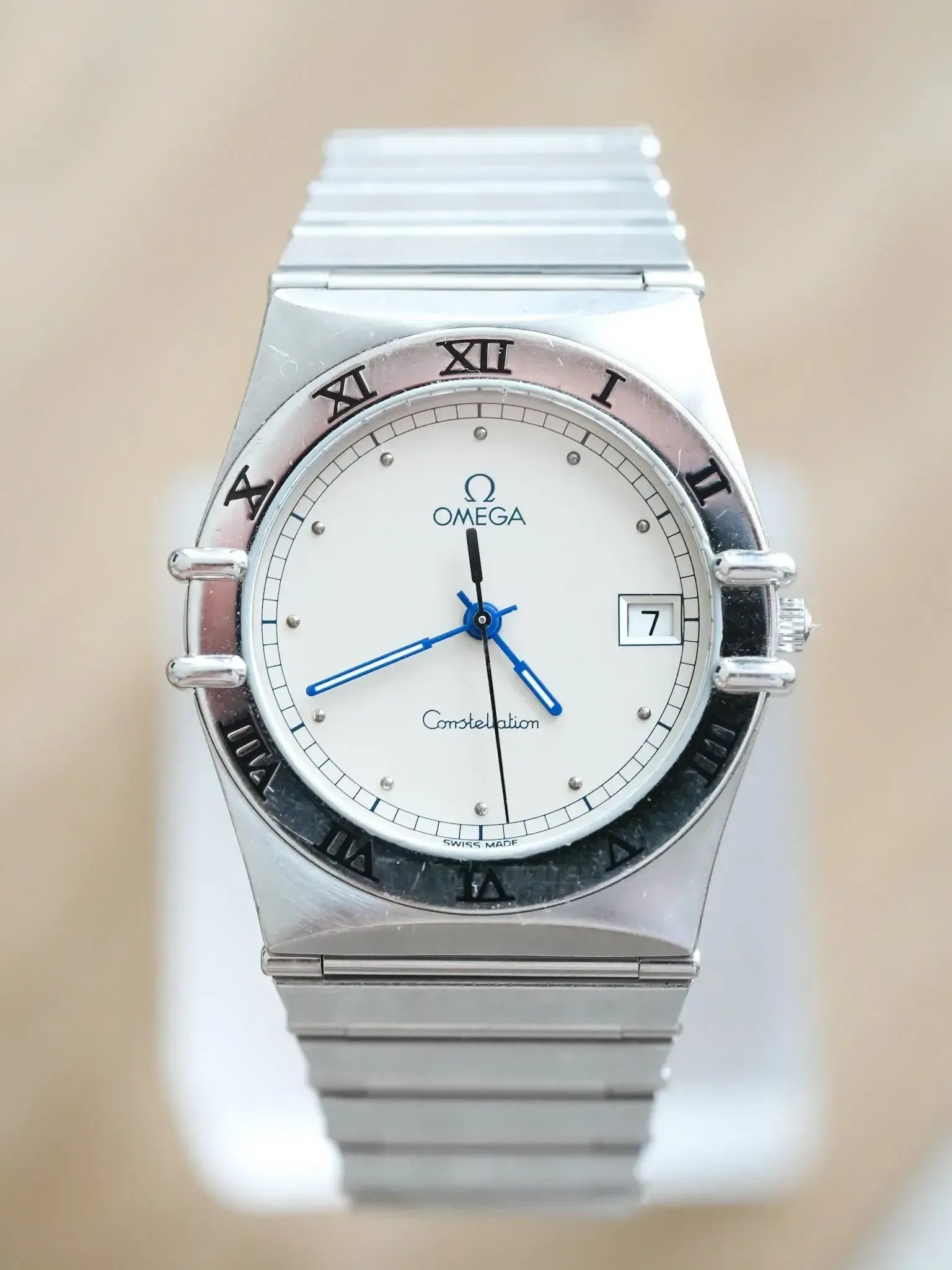 Omega - Constellation Manhattan Acier Aiguilles Bleues - 1990s - Atelier Victor