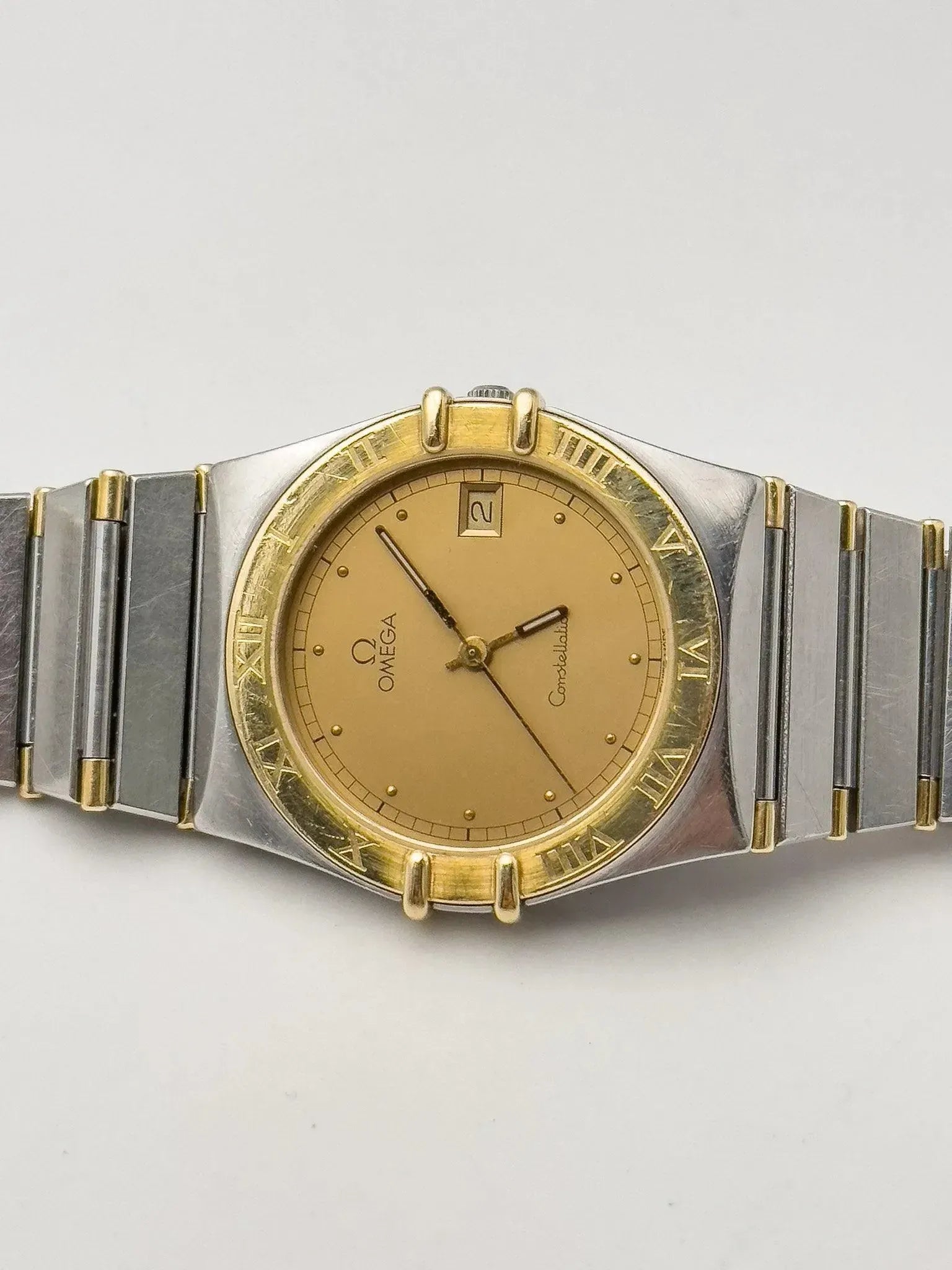 Omega - Constellation Manhattan Acier & Or 18k Date Cadran Or - 1990s - Atelier Victor