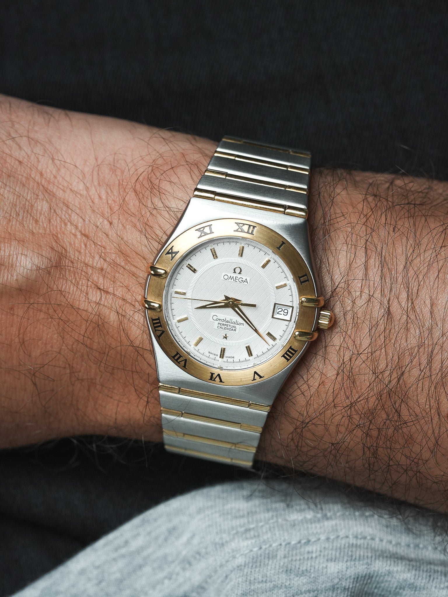 Omega - Constellation Manhattan Acciaio Oro 18k Calendario Perpetuo - 1990s