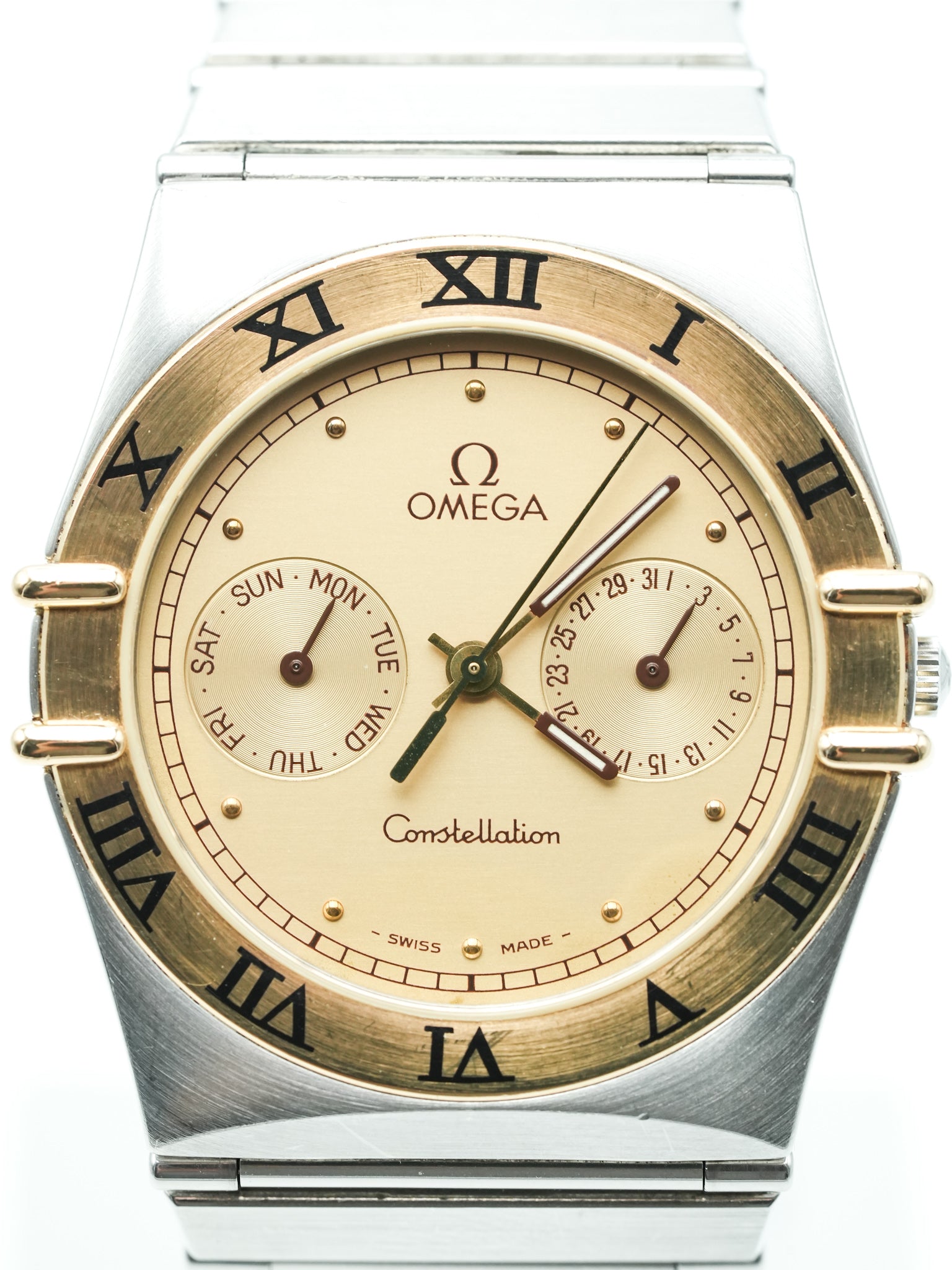 Omega - Constellation Manhattan Daydate Or et Acier - 1989 - Atelier Victor Paris - Vintage Watch Shop Dubai