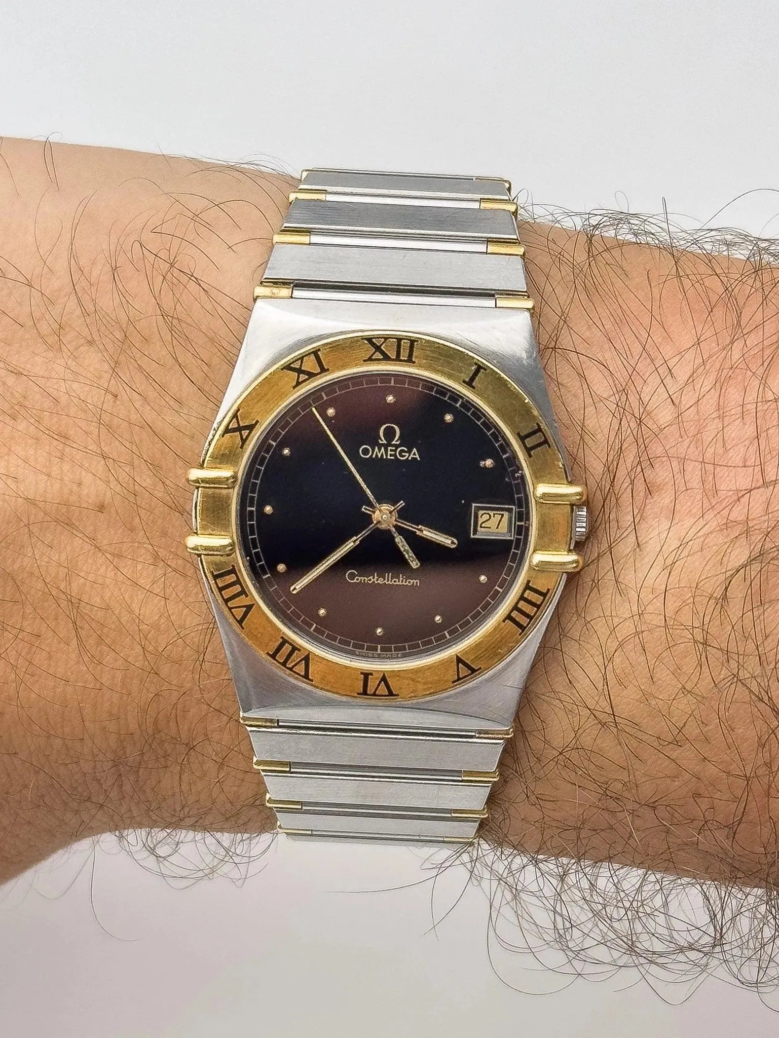 Omega - Constellation Manhattan Noir Or 18k & Acier - 1989 - Atelier Victor Paris - Vintage Watch Shop Dubai