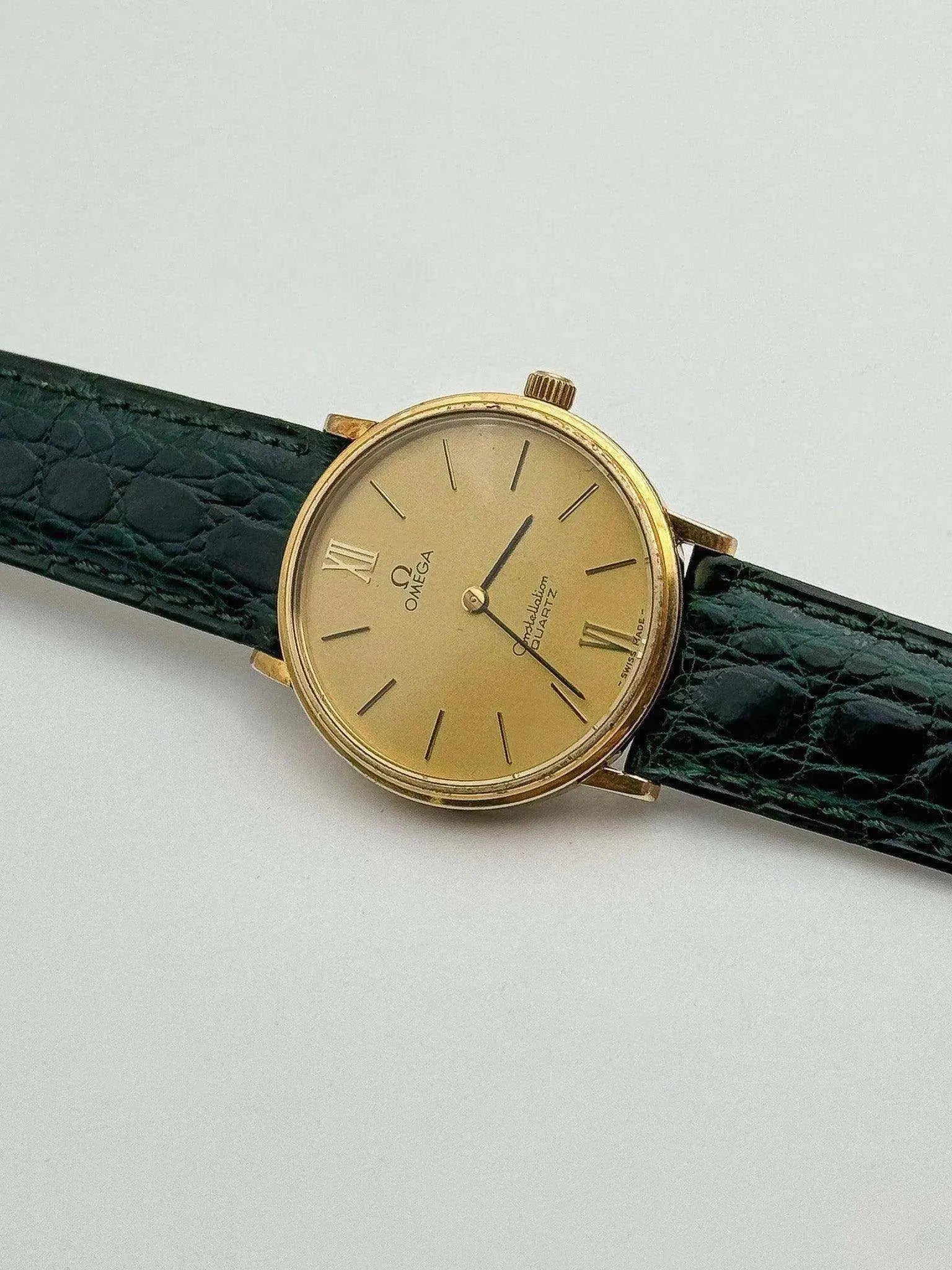 Omega - Constellation Or Bracelet Croco vert - 1979 - Atelier Victor - Vintage Shop