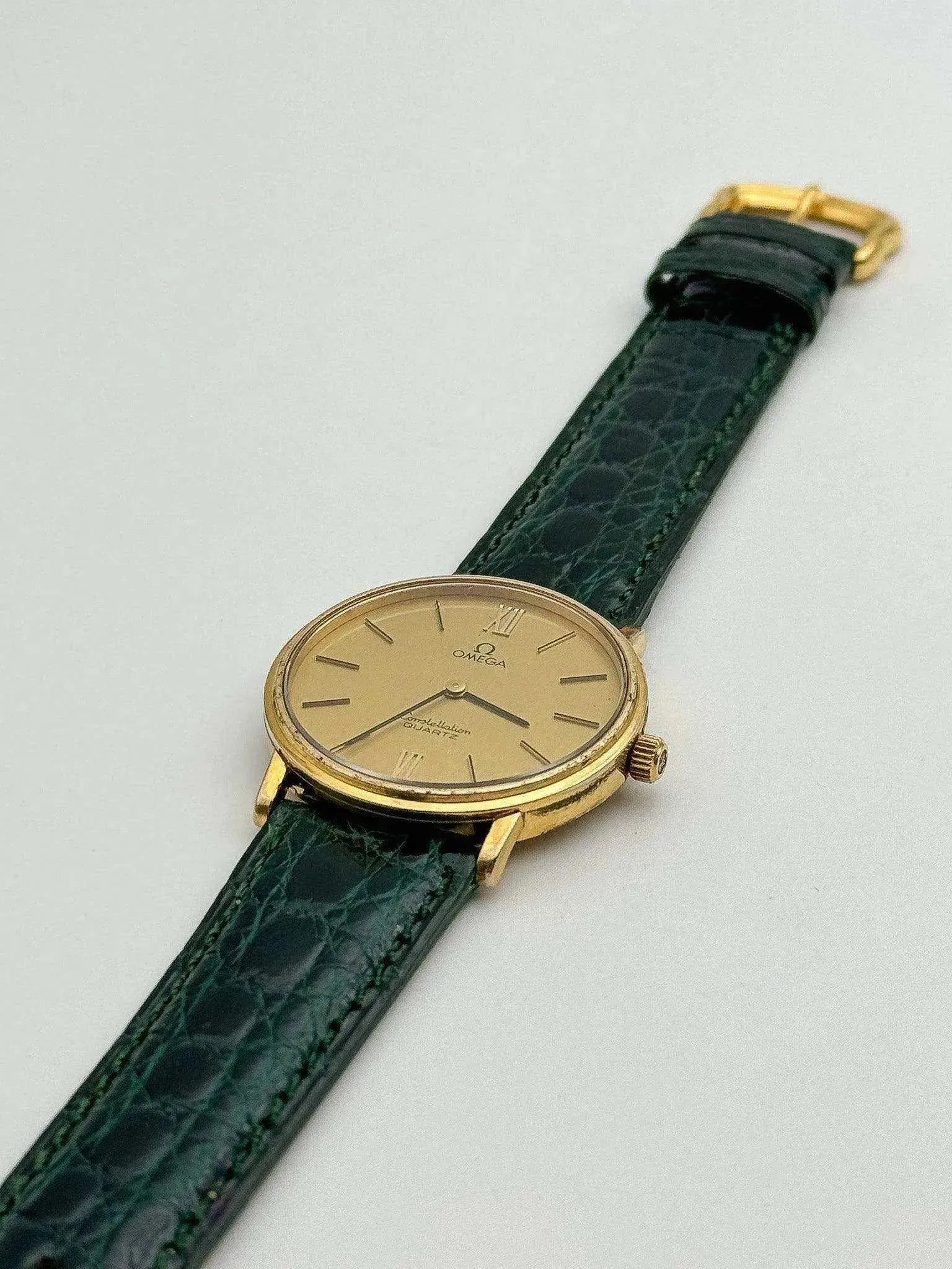Omega - Constellation Or Bracelet Croco vert - 1979 - Atelier Victor - Vintage Shop