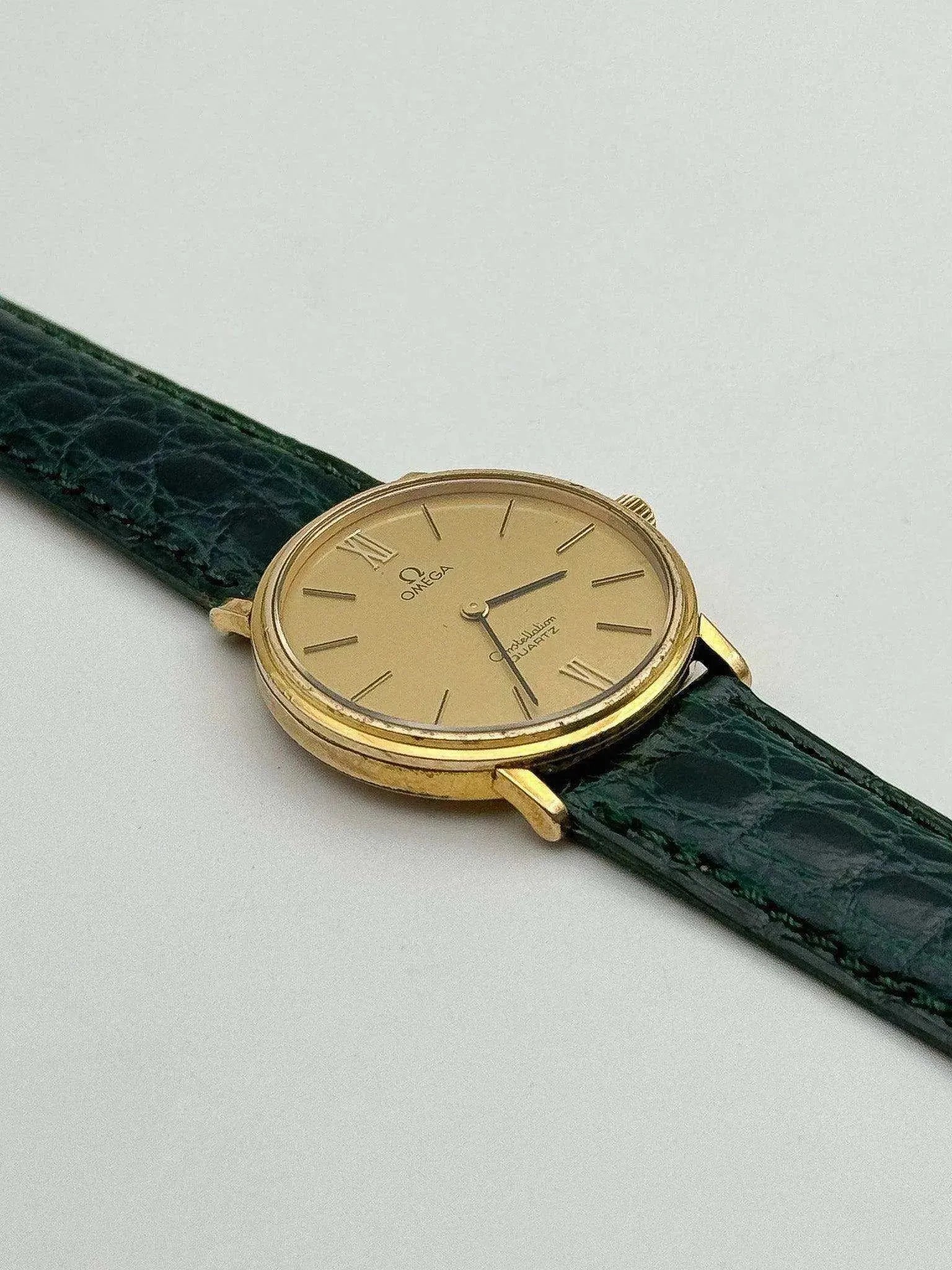 Omega - Constellation Or Bracelet Croco vert - 1979 - Atelier Victor - Vintage Shop
