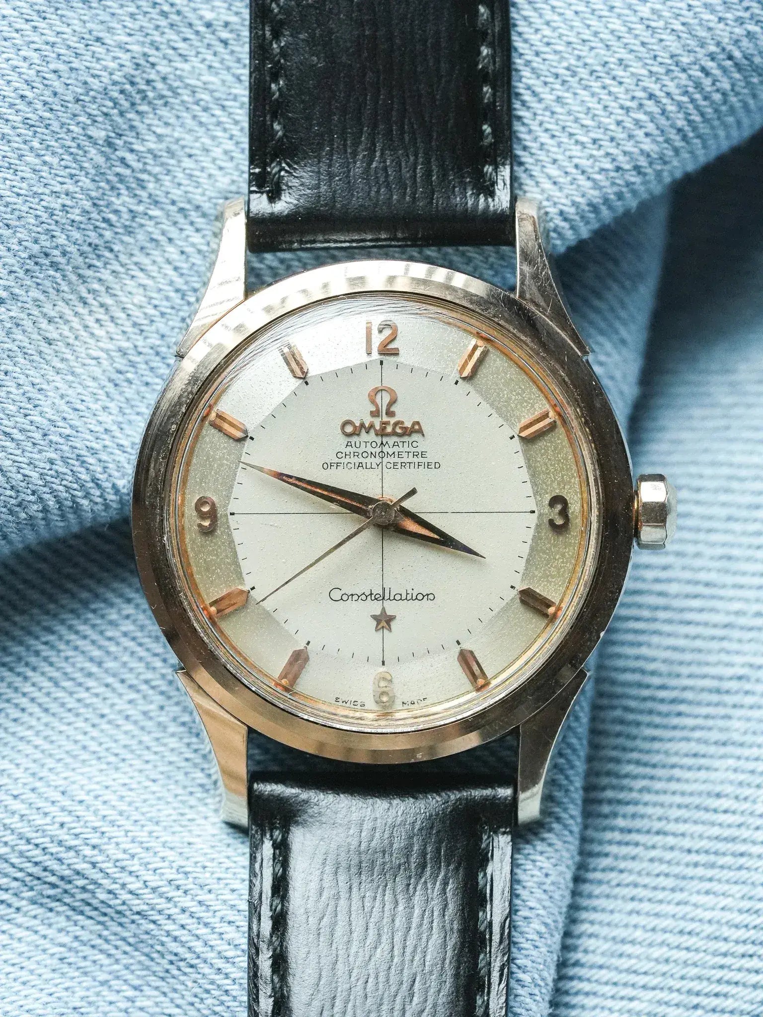 Omega - Constellation Pie Pan 2852 Crosshair Acier Or rose - 1958 - Atelier Victor