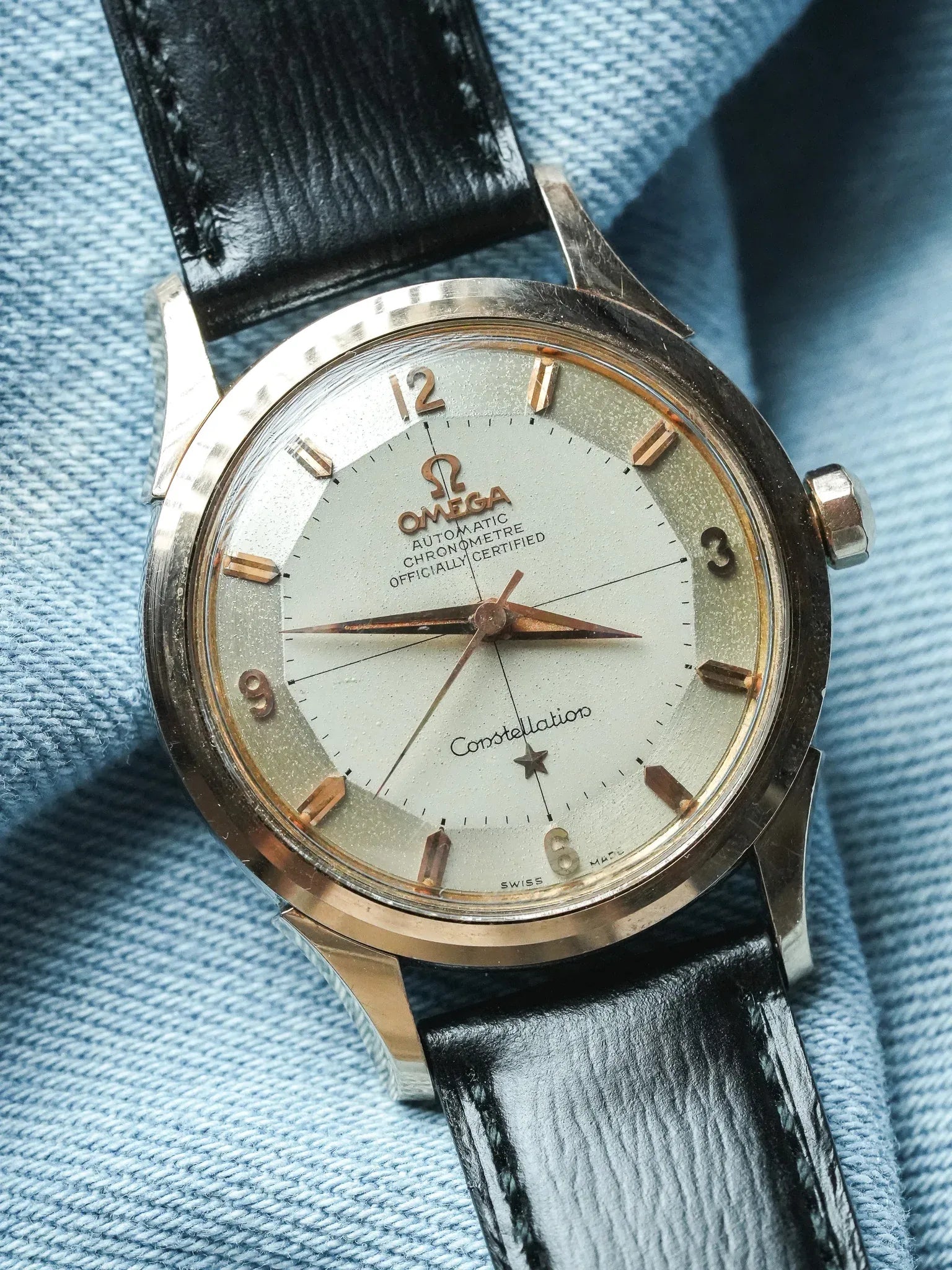 Omega - Constellation Pie Pan 2852 Crosshair Acier Or rose - 1958 - Atelier Victor - Vintage Shop