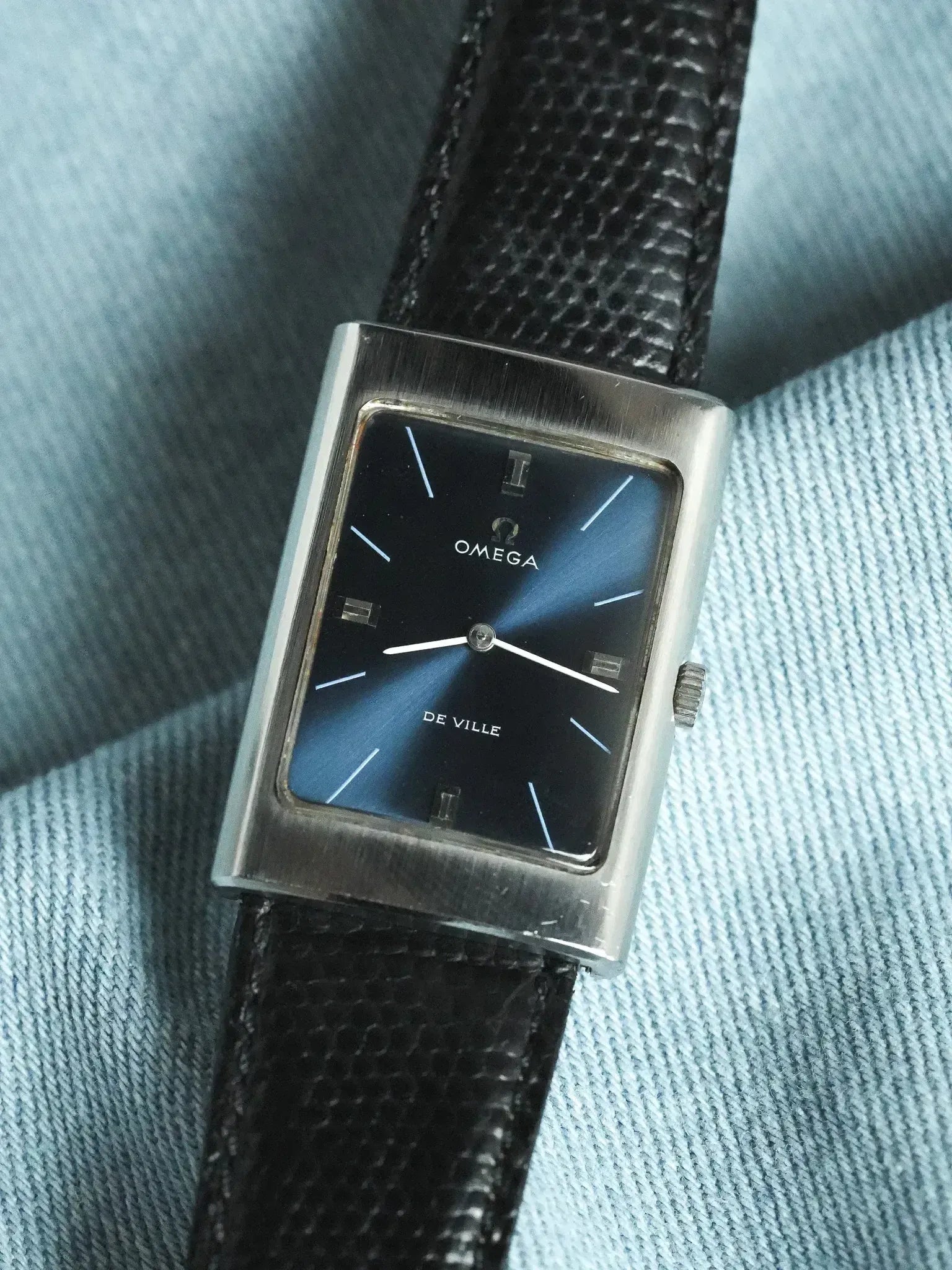 Omega - De Ville 111.101 Tank Bleu Acier Brossé - 1970 - Atelier Victor