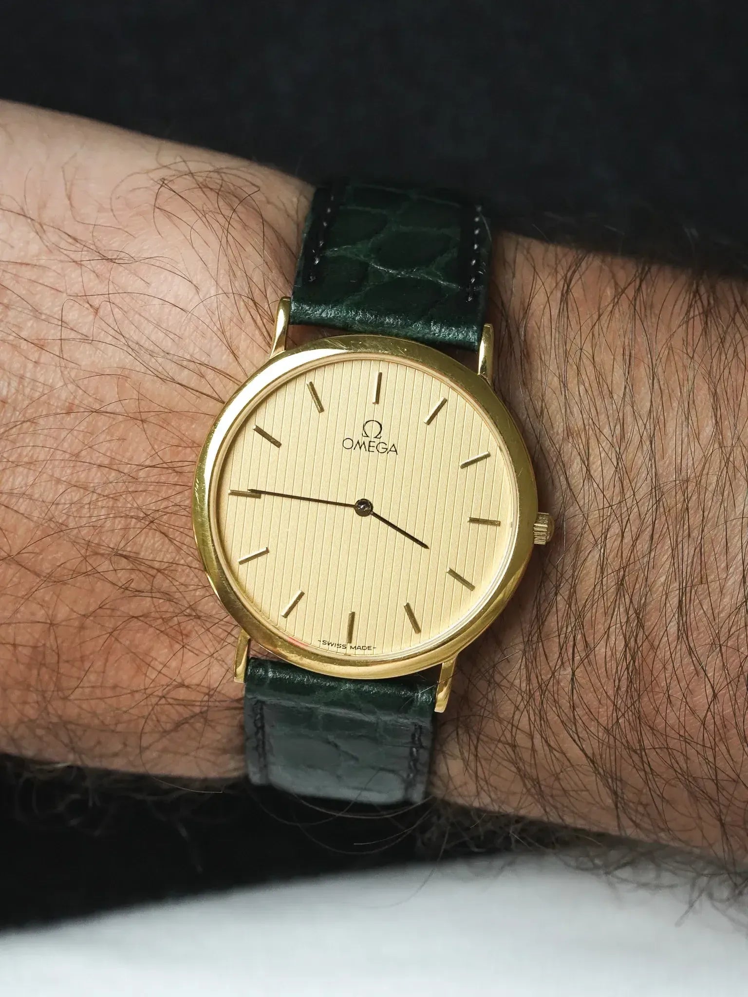 Omega - De Ville extra plate Gold plated tapestry dial - 1980s