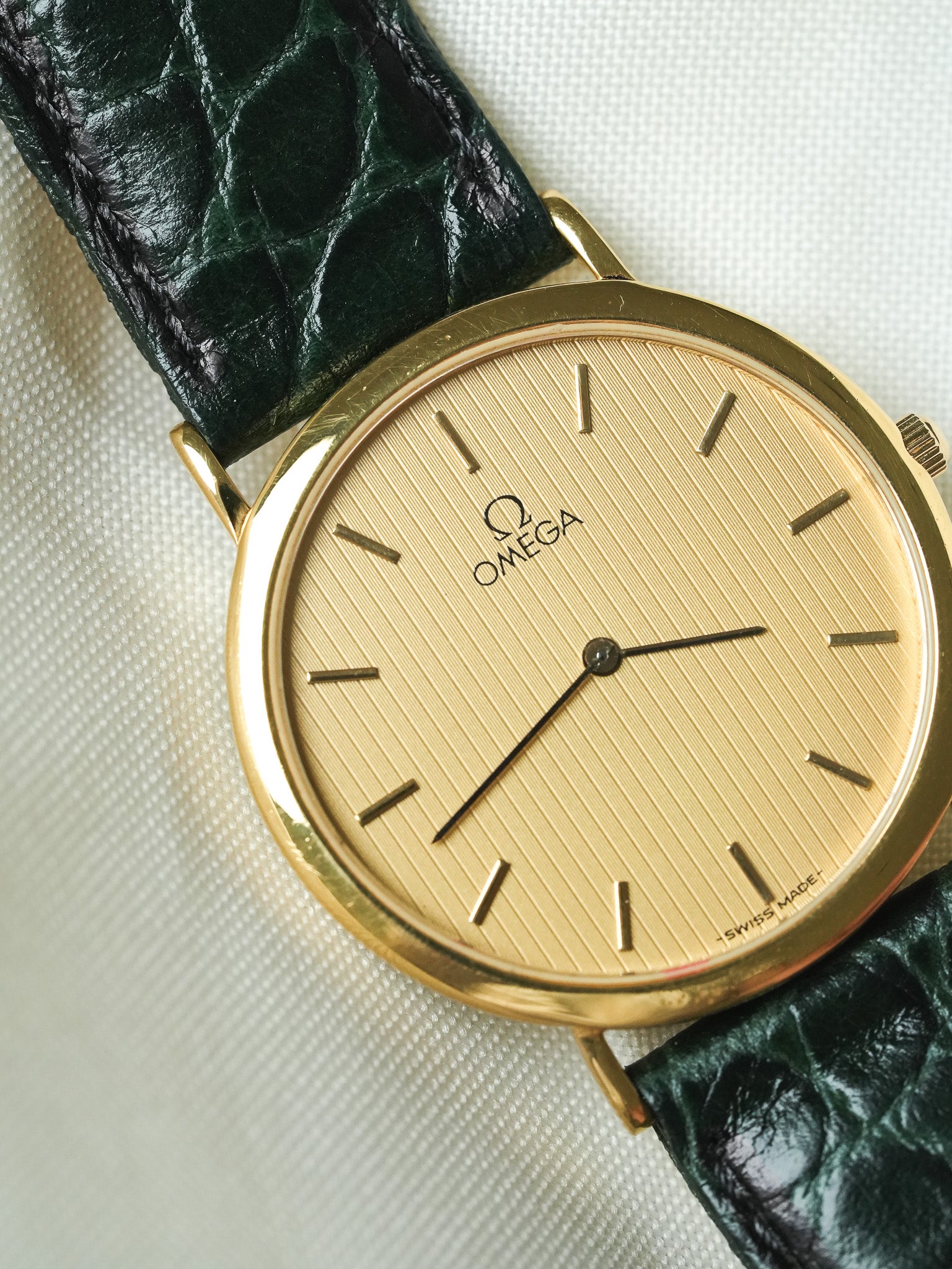 Omega - De Ville extra plate Gold plated tapestry dial - 1980s