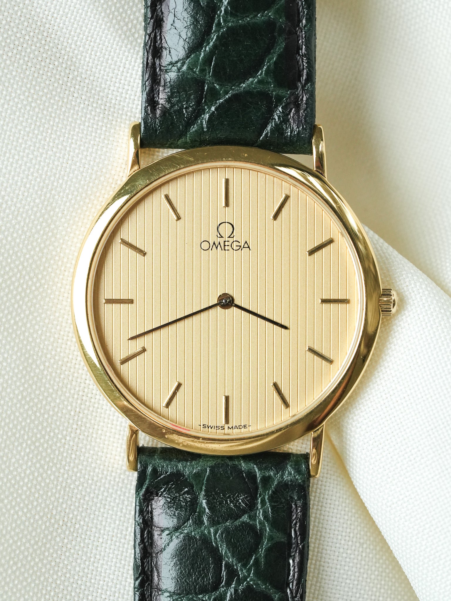 Omega - De Ville extra plate Gold plated tapestry dial - 1980s