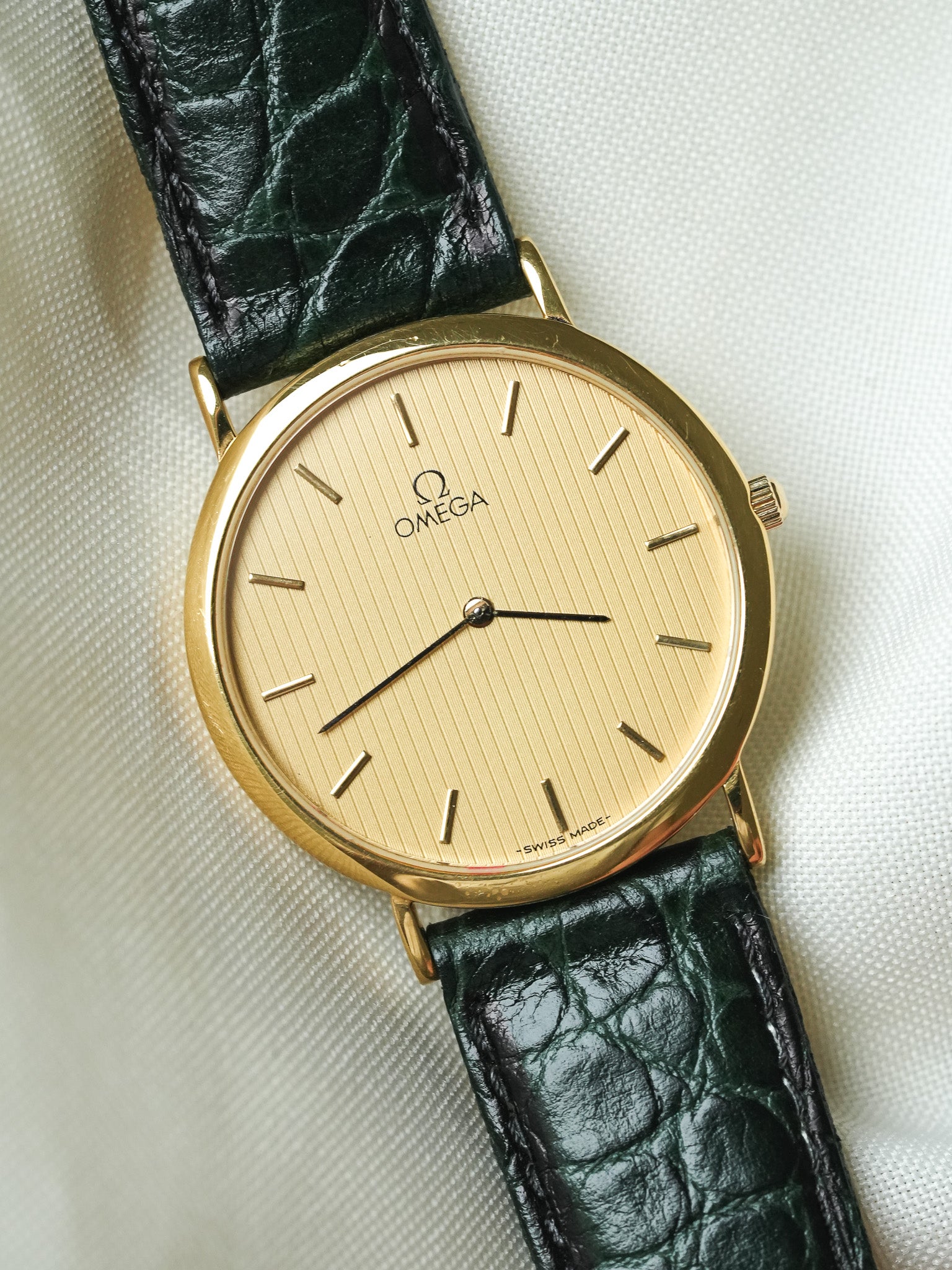 Omega - De Ville extra plate Gold plated tapestry dial - 1980s
