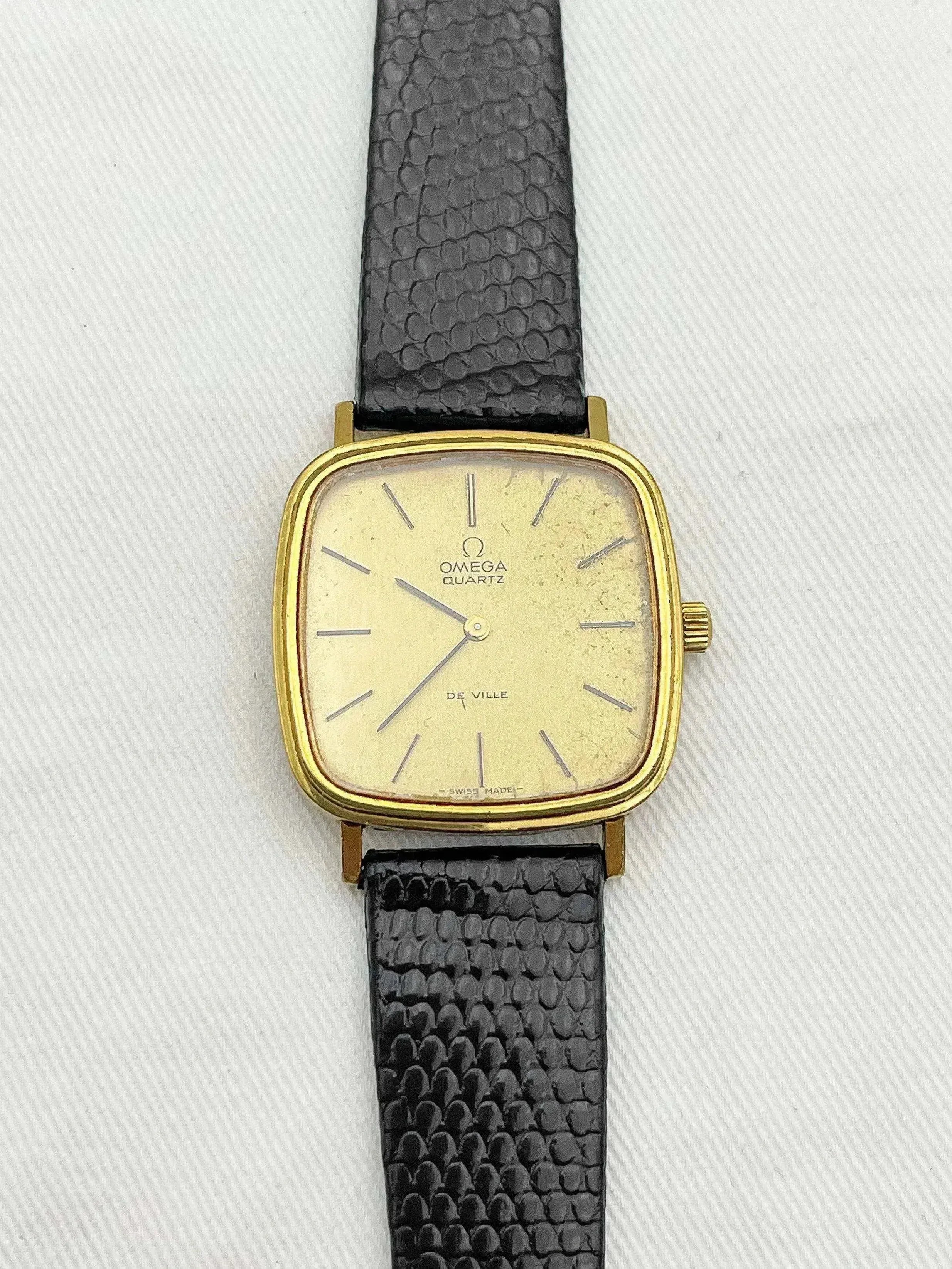 Omega - De Ville Gold Square Patina Quartz - 1977 - Atelier Victor - Vintage Shop