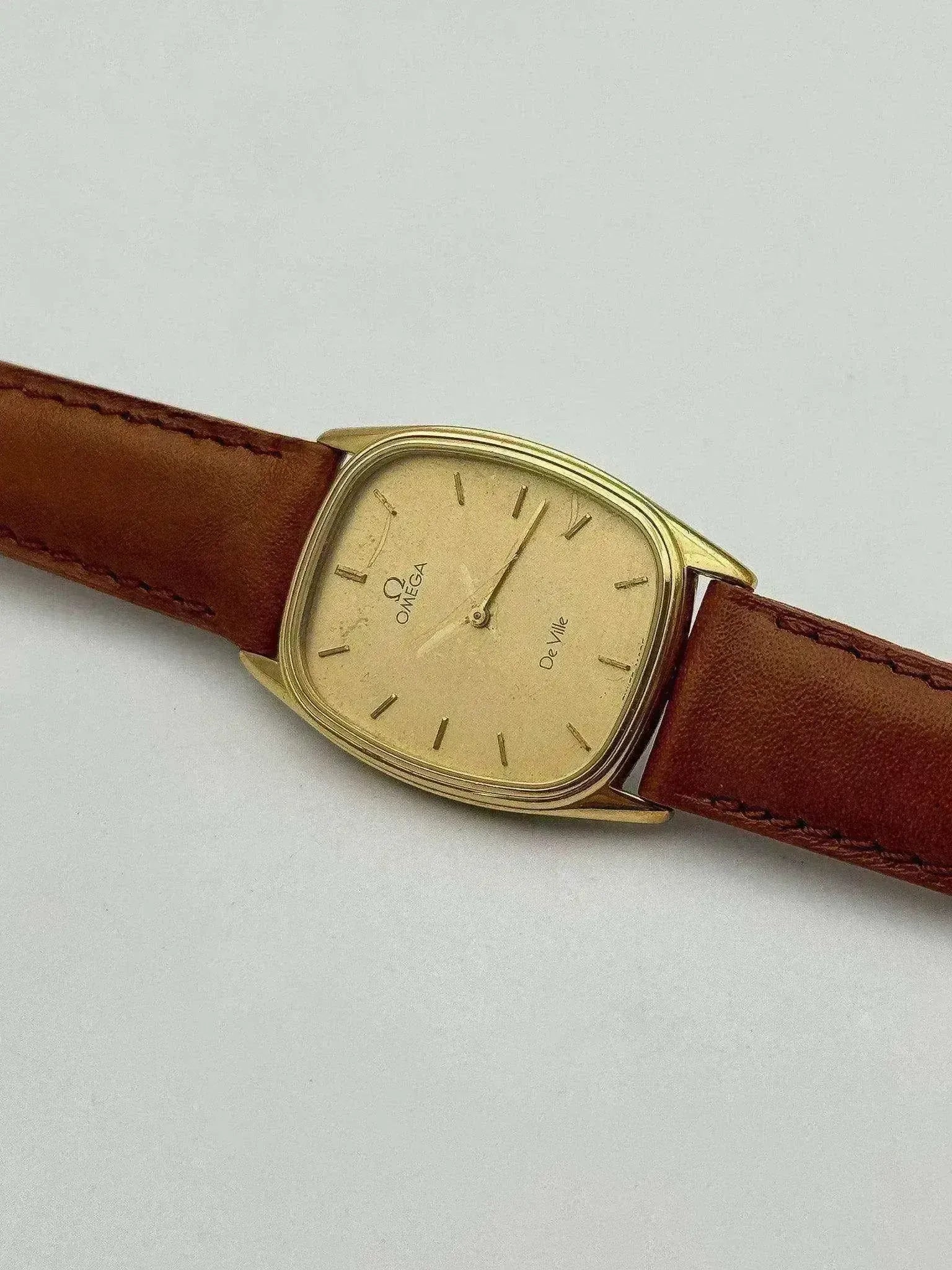 Omega - De Ville Gold Tonneau Bracelet Marron - 1979 - Atelier Victor