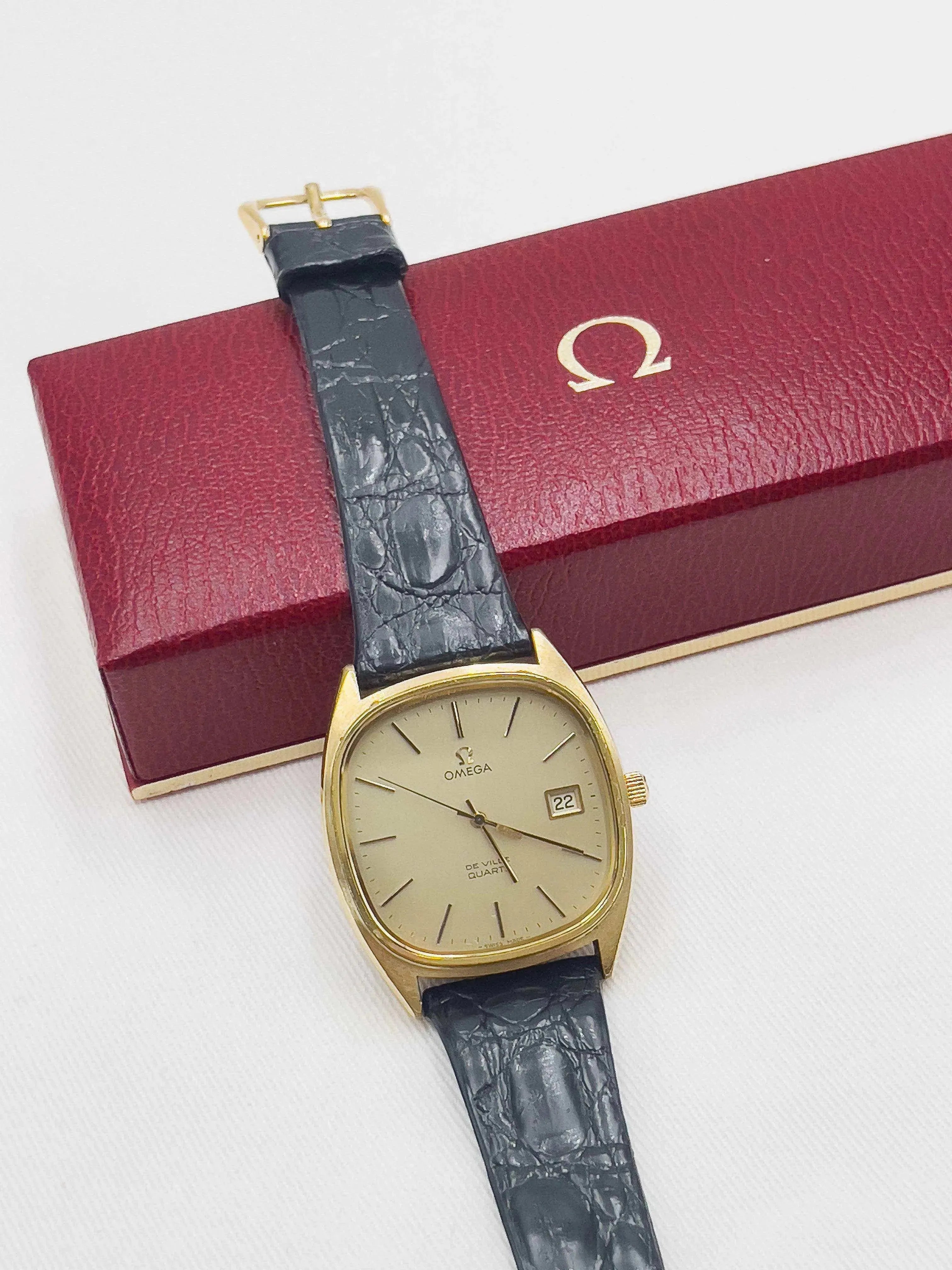 Omega - De Ville Gold w/ box - 1976 - Atelier Victor Paris - Vintage Watch Shop Dubai