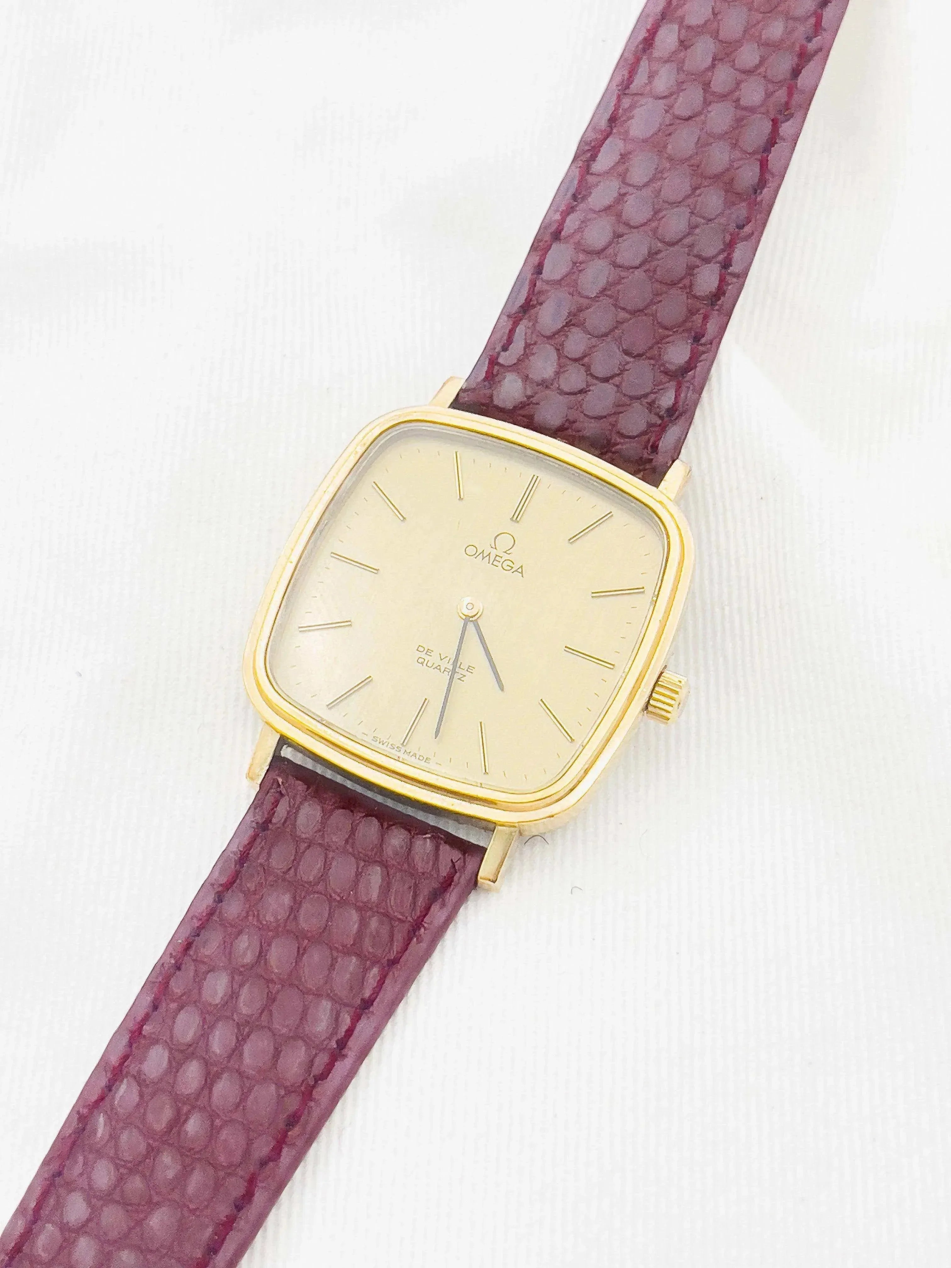 Omega - De Ville Quartz Plaqué or Carré - 1978 - Atelier Victor - Vintage Shop