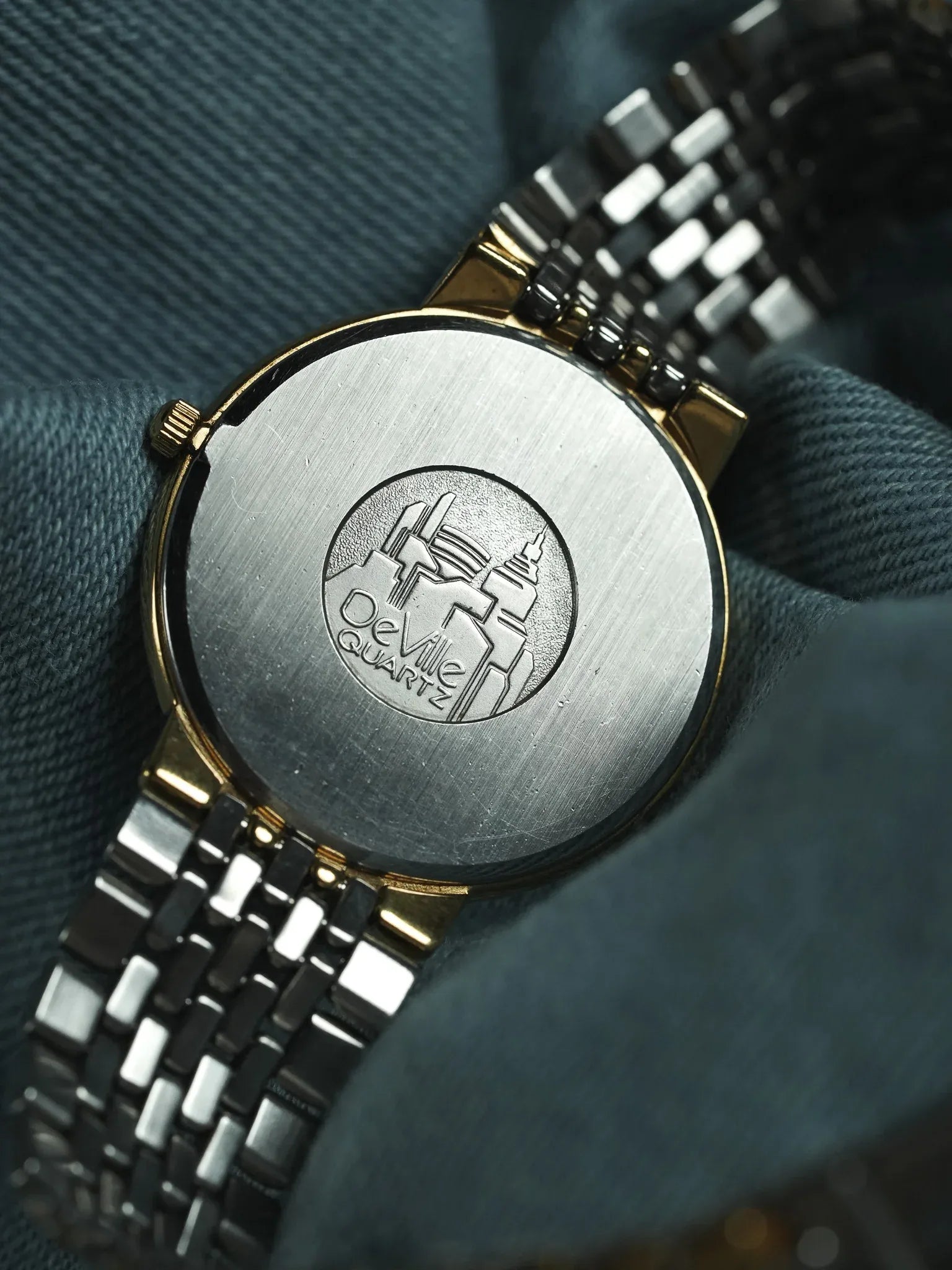 Omega - De Ville Ronde Maille Acier Or EXTRA PLATE - 1986 - Atelier Victor