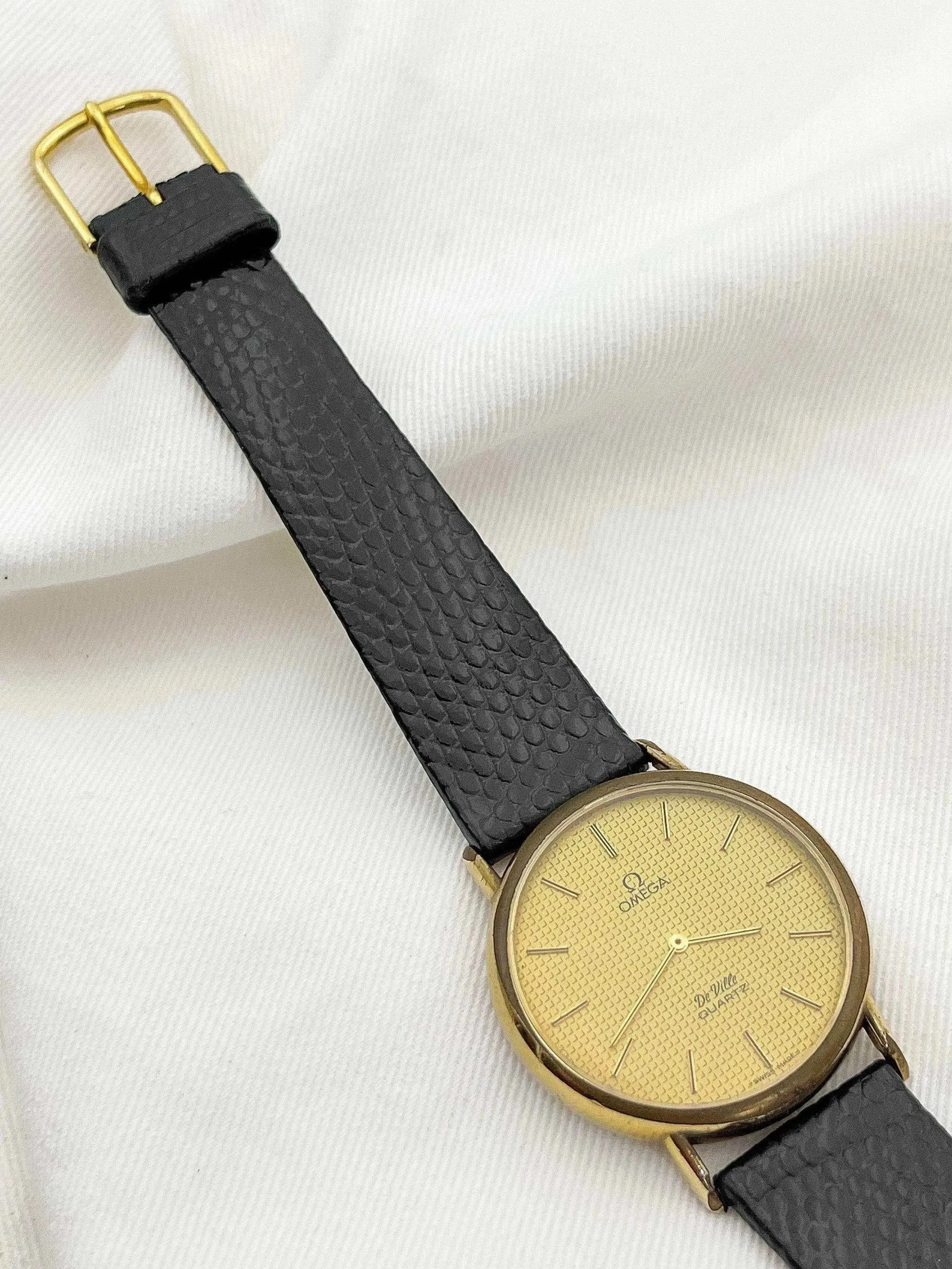 Omega - De Ville Ronde Plaqué or cadran clous de paris - 1981 - Atelier Victor - Vintage Shop