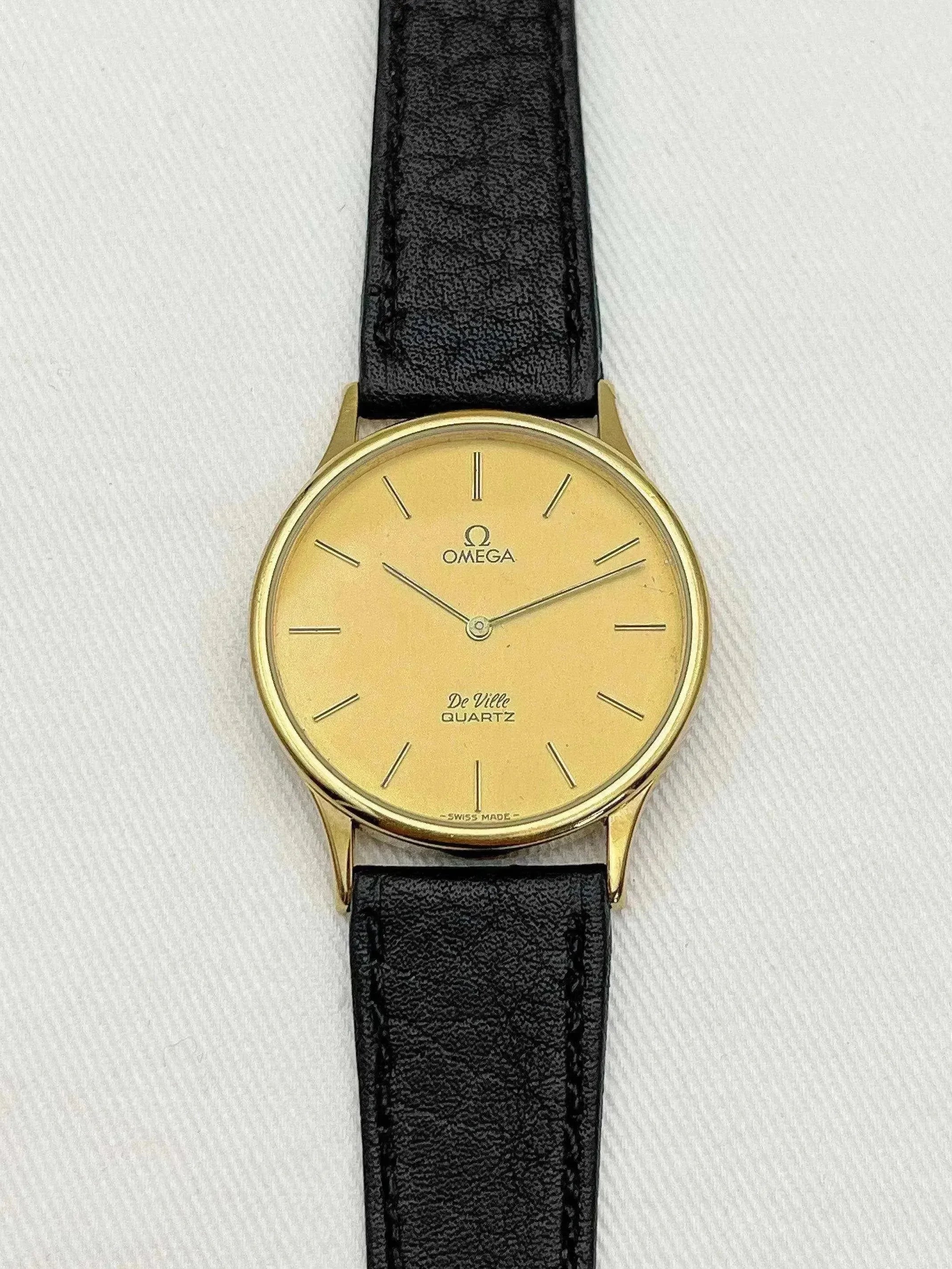 Omega - De Ville Ronde Plaqué or Poussoir - 1980 - Atelier Victor - Vintage Shop