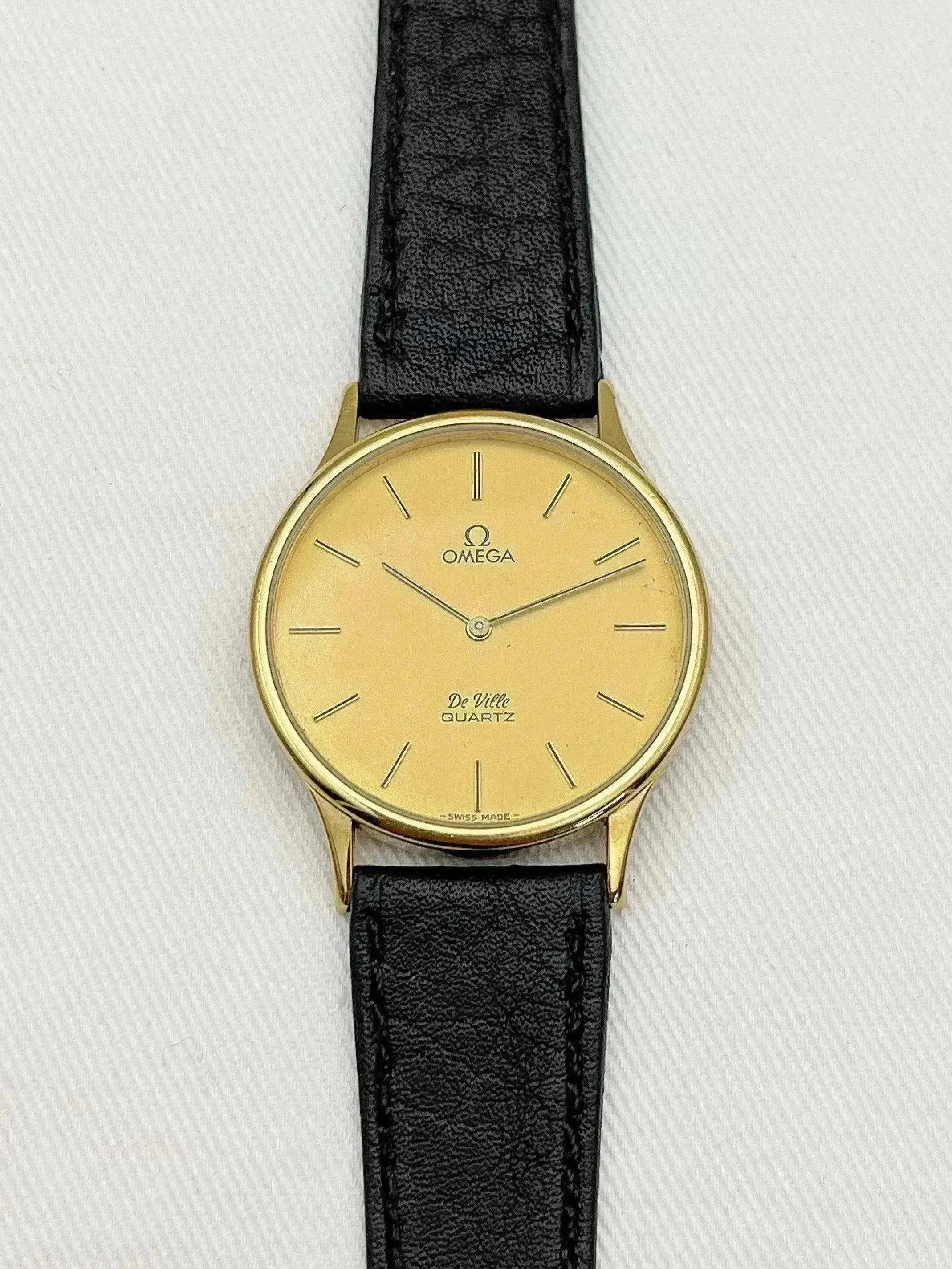 Omega - De Ville Ronde Plaqué or Poussoir - 1980 - Atelier Victor - Vintage Shop