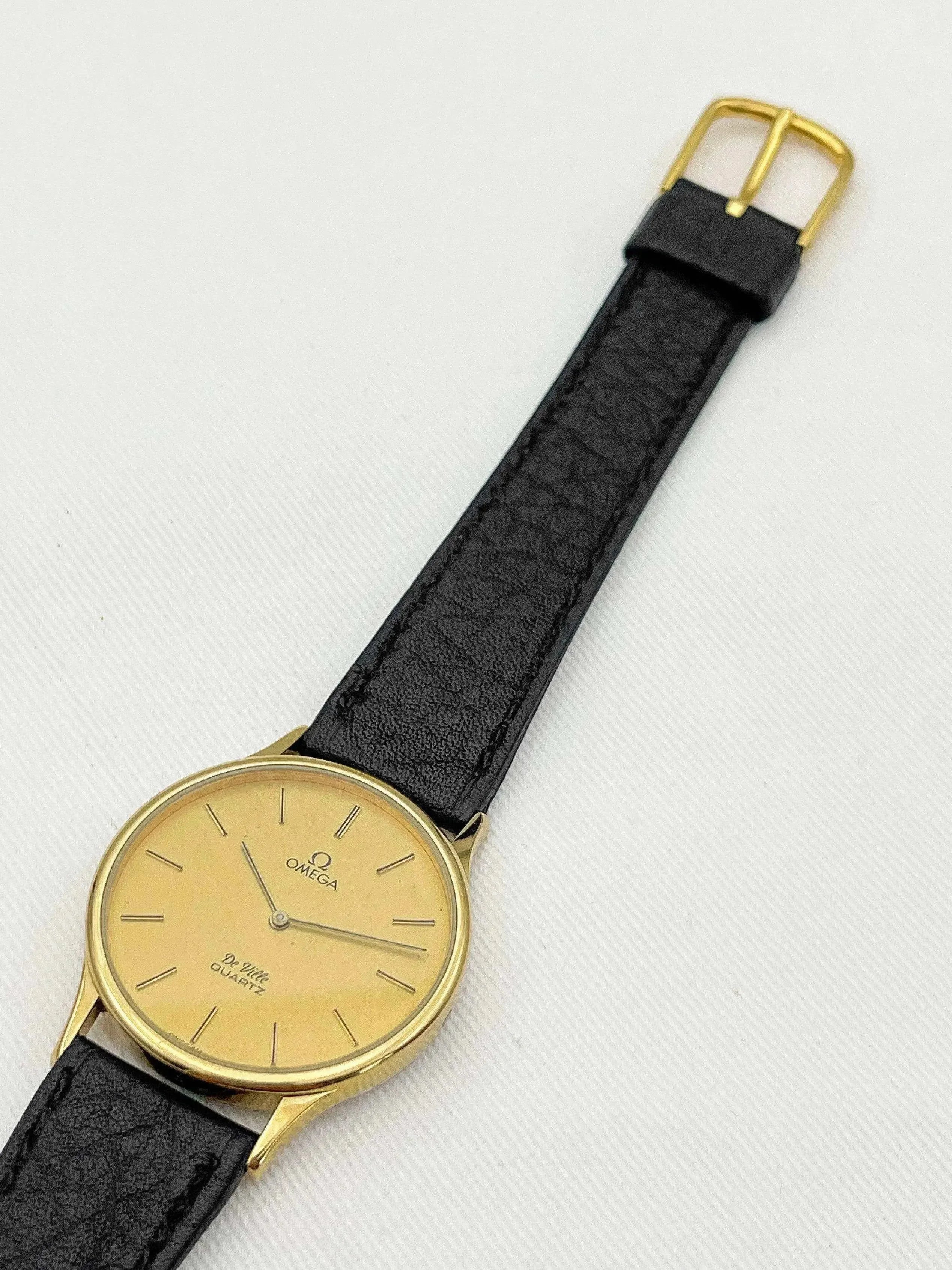 Omega - De Ville Ronde Plaqué or Poussoir - 1980 - Atelier Victor - Vintage Shop