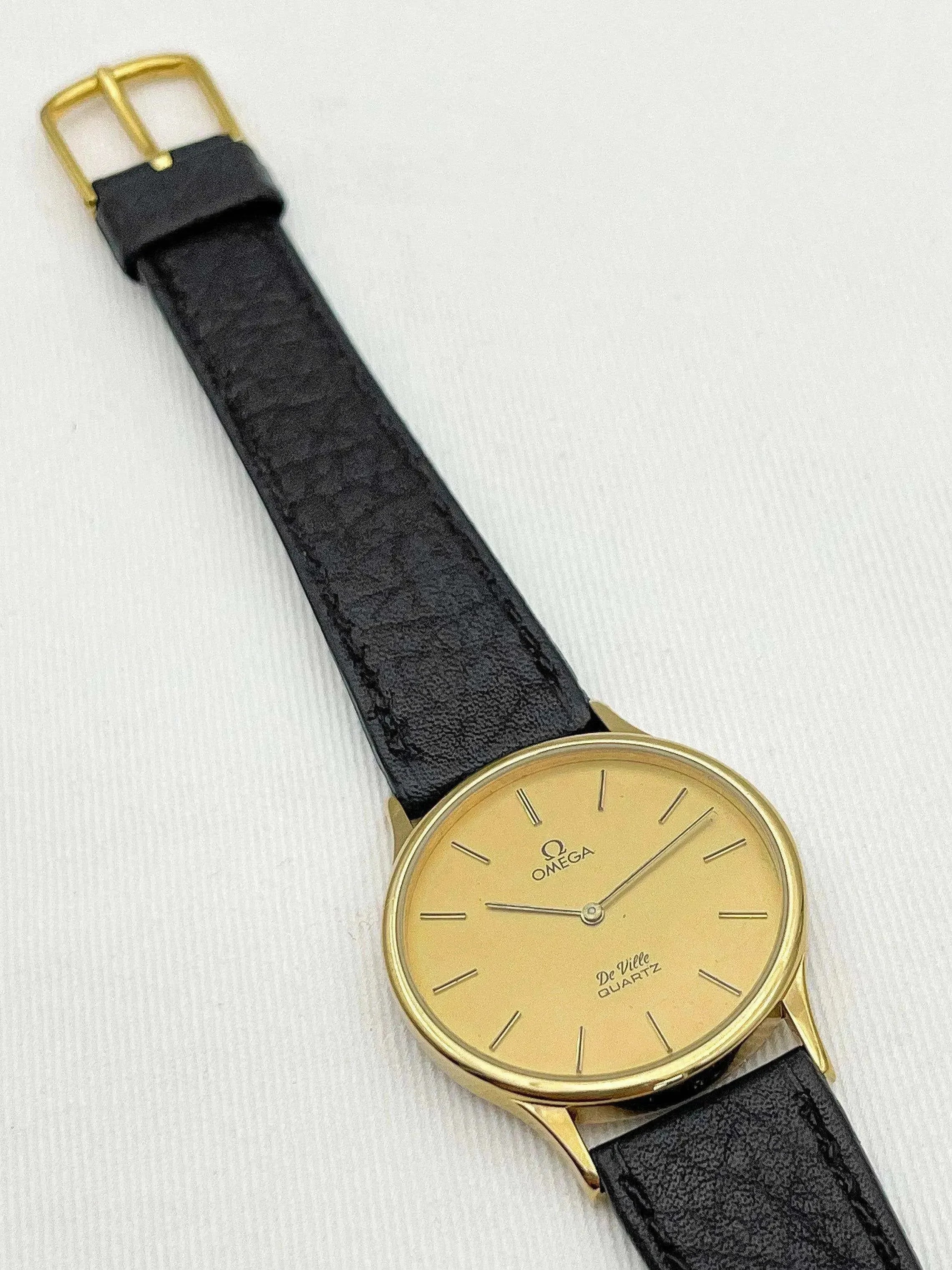 Omega - De Ville Ronde Plaqué or Poussoir - 1980 - Atelier Victor - Vintage Shop