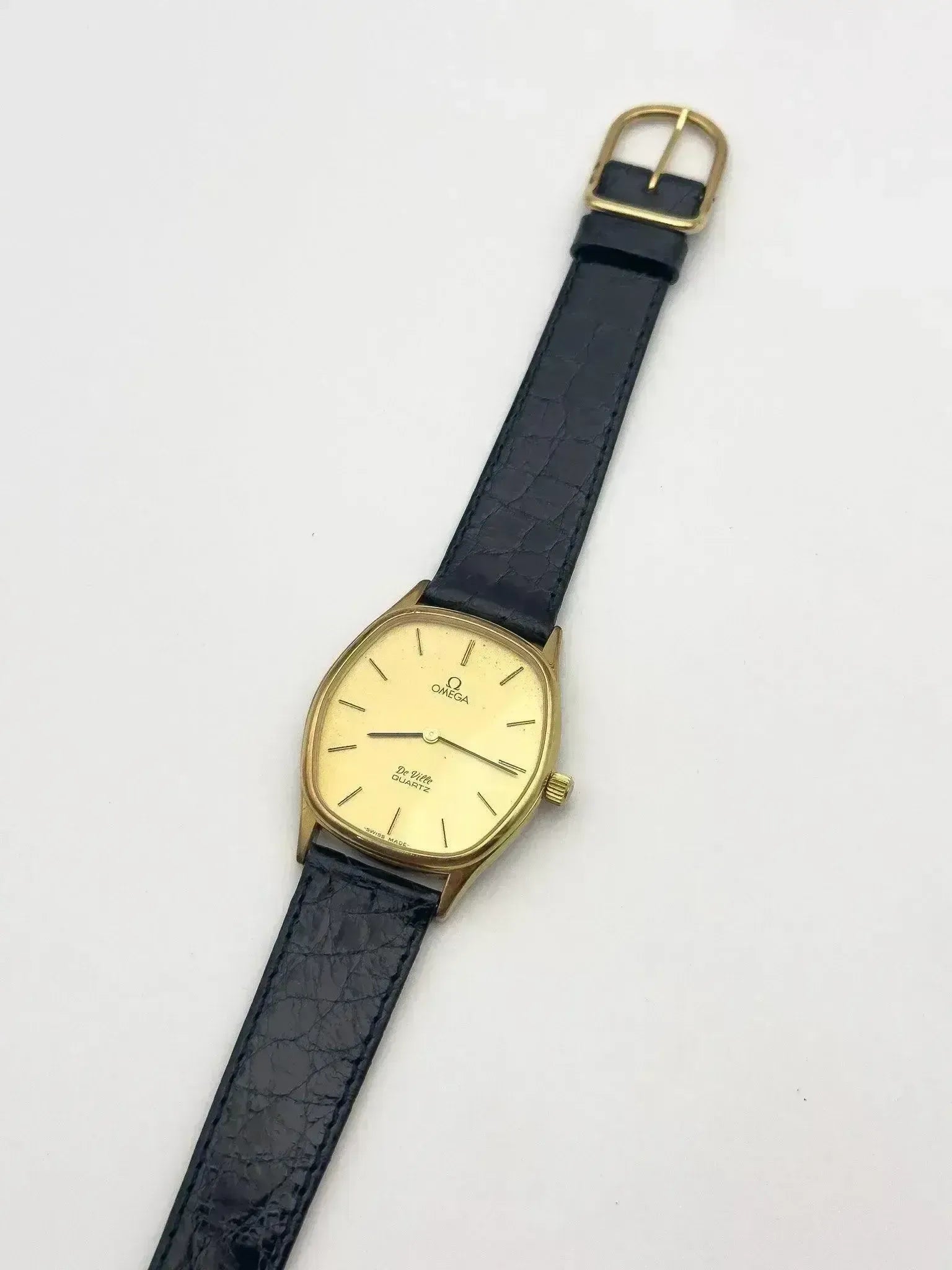 Omega - De Ville Tonneau Gold Blue Croco - 1977 - Atelier Victor