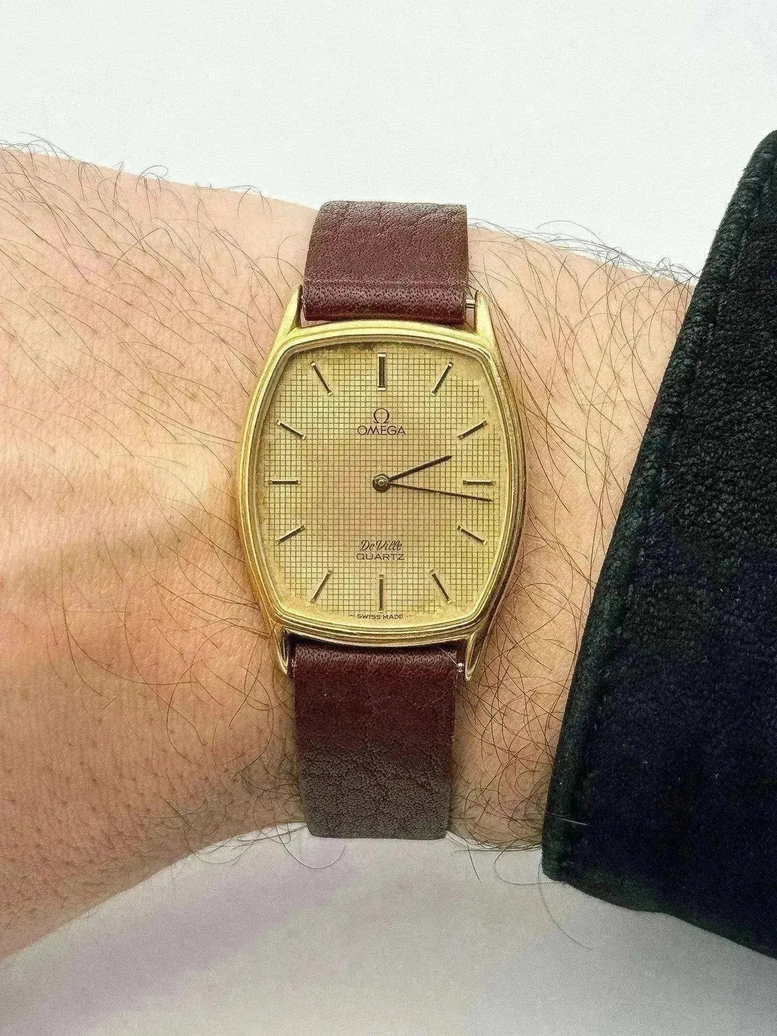 Omega - De Ville Tonneau plaqué or Nid d'Abeille patine - 1970s - Atelier Victor