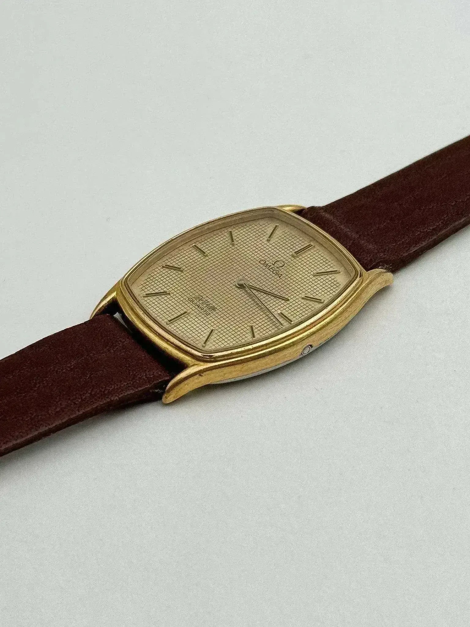 Omega - De Ville Tonneau plaqué or Nid d'Abeille patine - 1970s - Atelier Victor