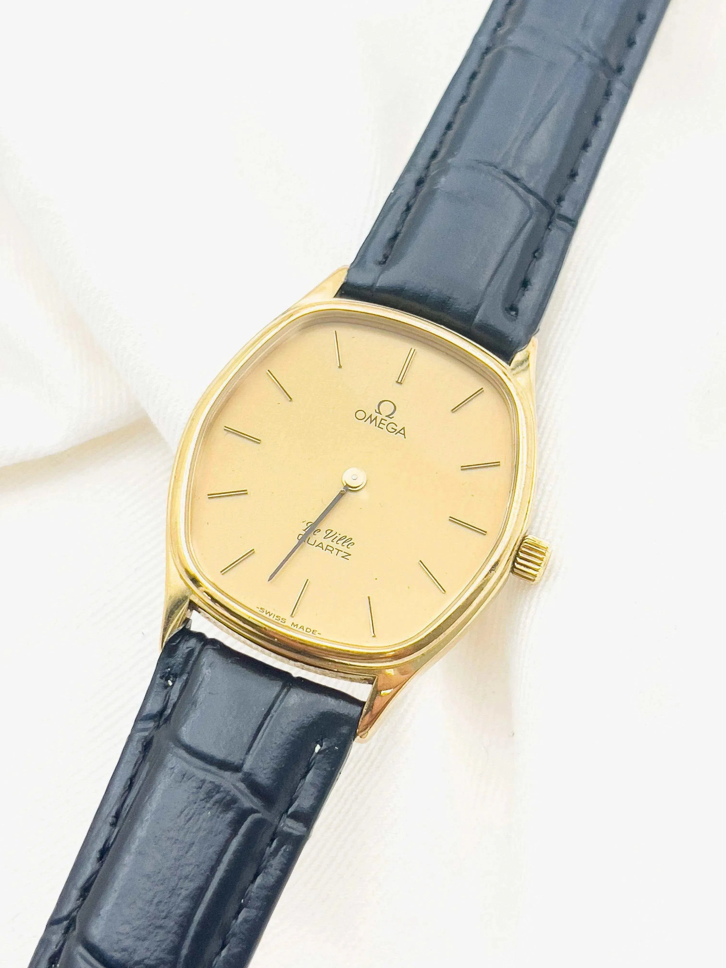 Omega De Ville - Tonneau Plaqué or Quartz Poussoir - 1978 - Atelier Victor Paris - Vintage Watch Shop Dubai