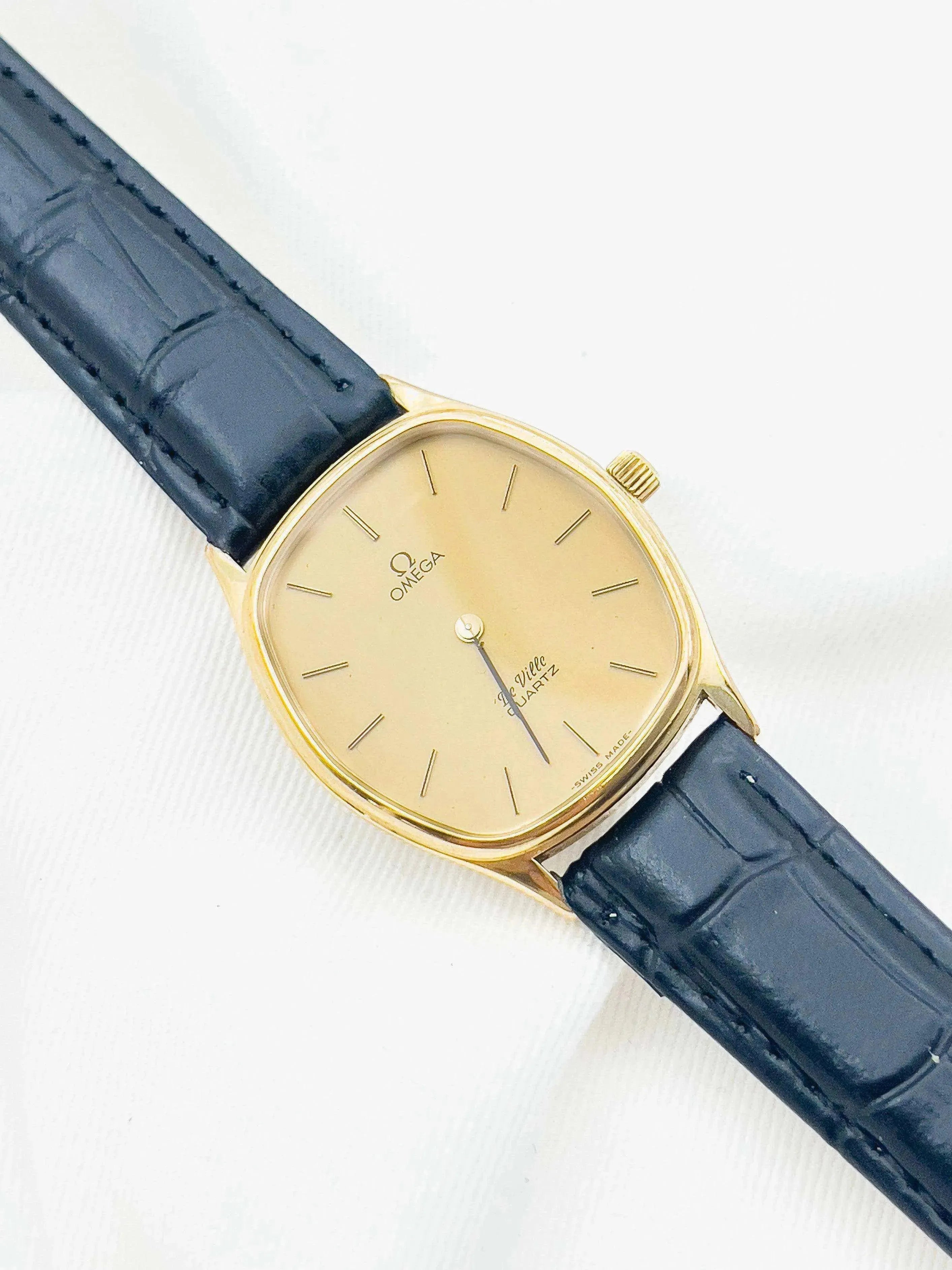 Omega De Ville - Tonneau Plaqué or Quartz Poussoir - 1978 - Atelier Victor Paris - Vintage Watch Shop Dubai