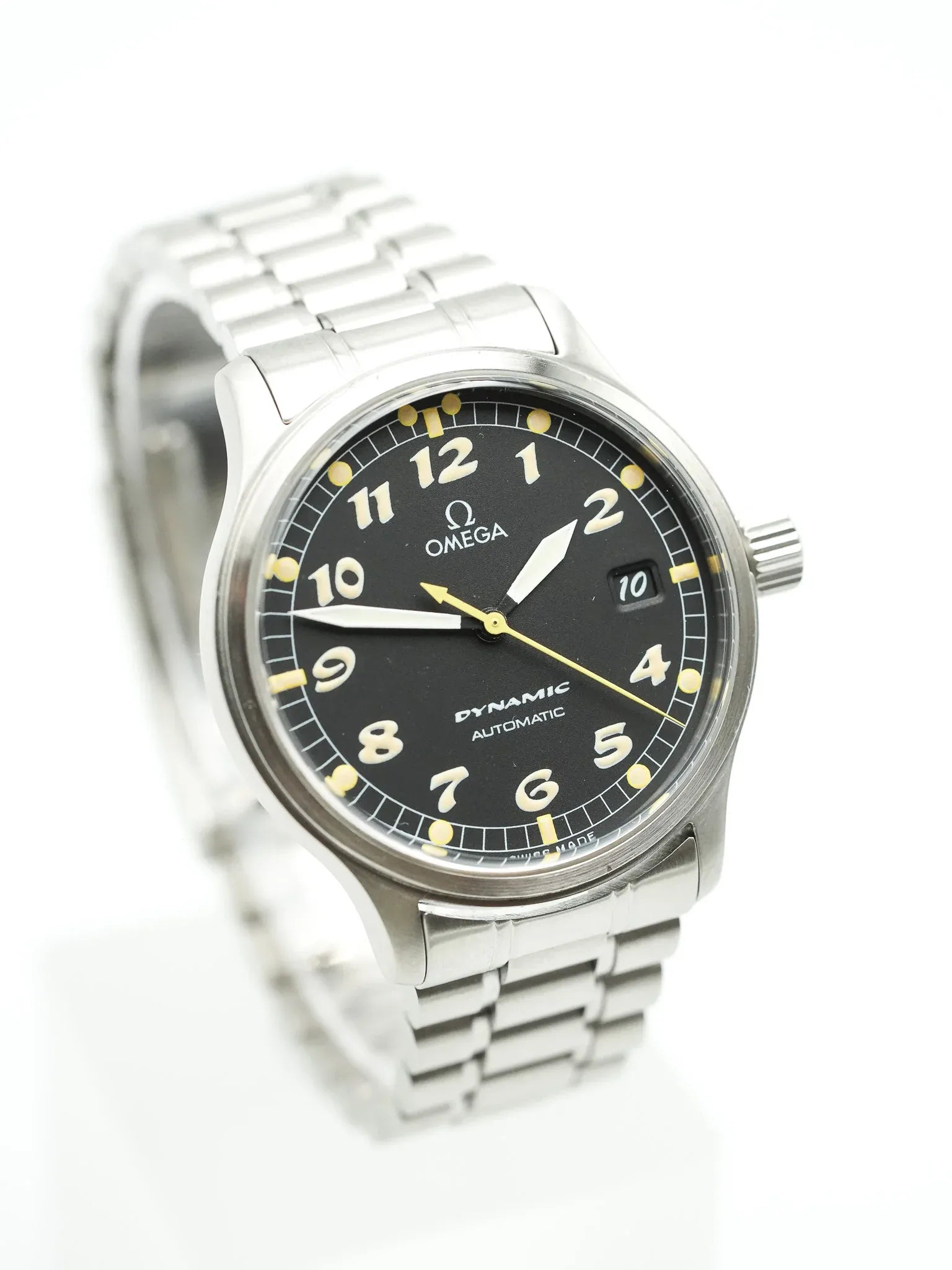 Omega - Dynamic III 166.0310 Fond Noir Index Patinés - 1990s - Atelier Victor - Vintage Shop
