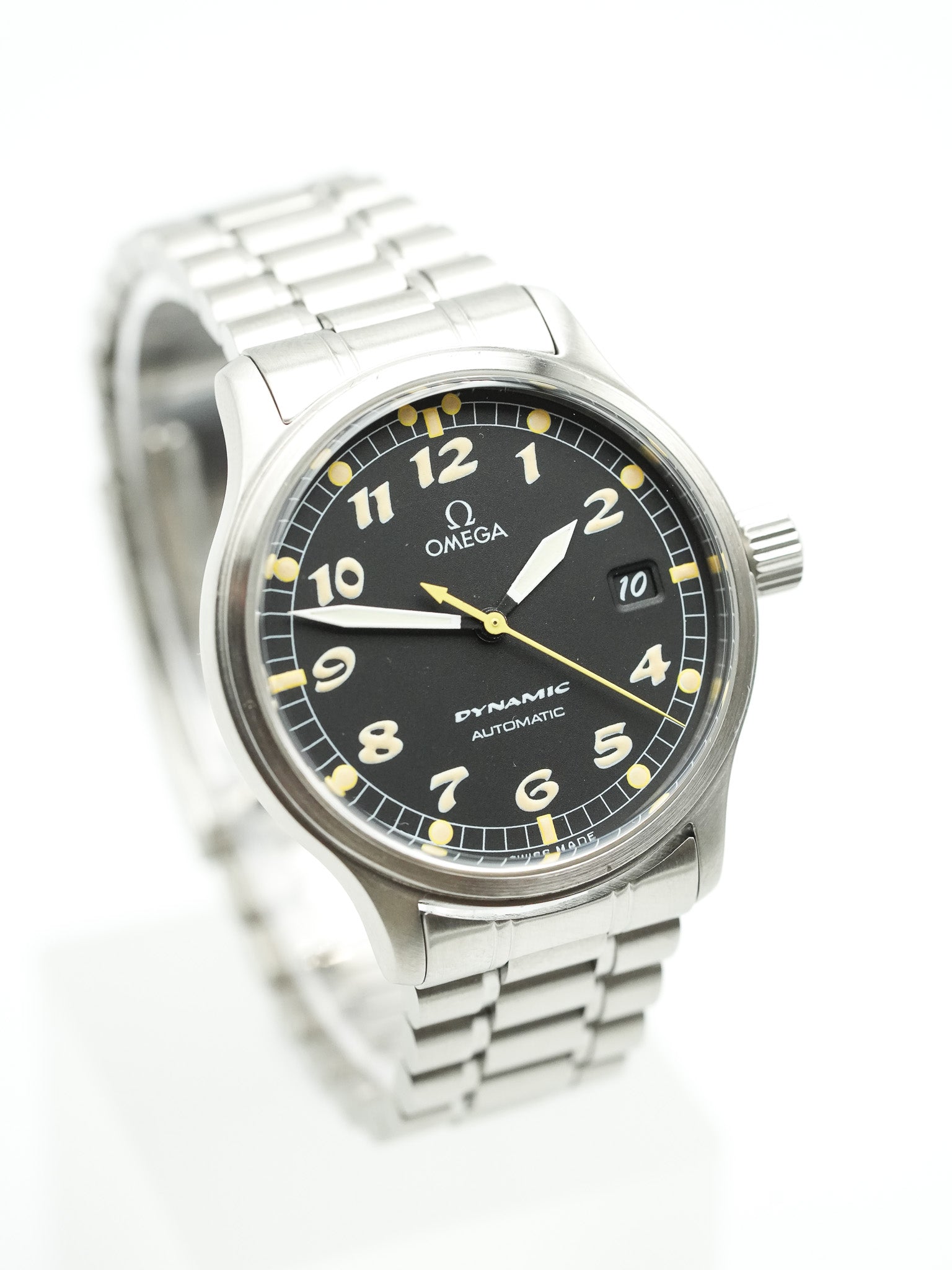 Omega - Dynamic III 166.0310 Fond Noir Index Patinés - 1990s - Atelier Victor - Vintage Shop