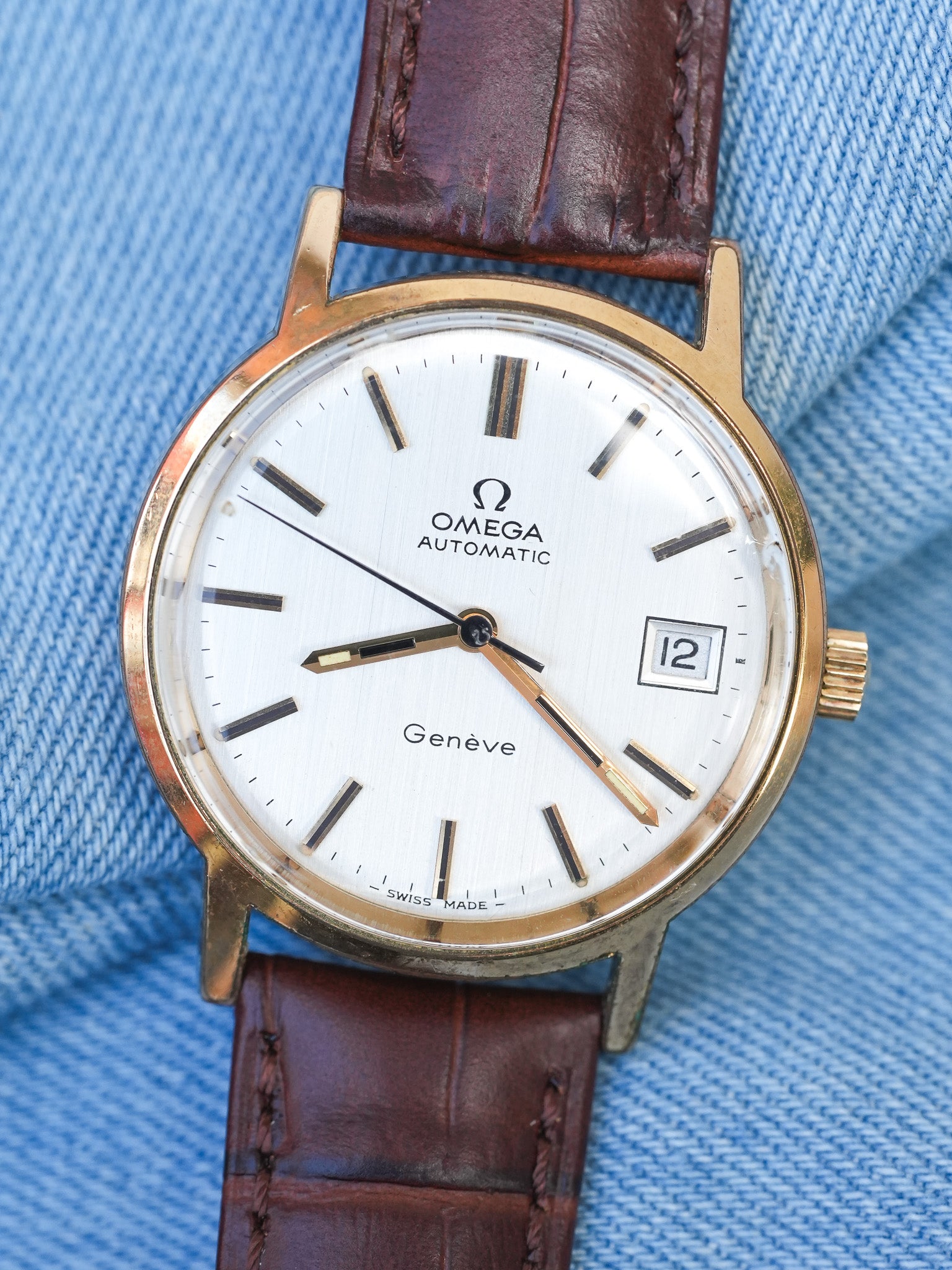 Omega - Genève 166.0163 Plaqué Or Cadran Champagne - 1973 - Atelier Victor - Vintage Shop