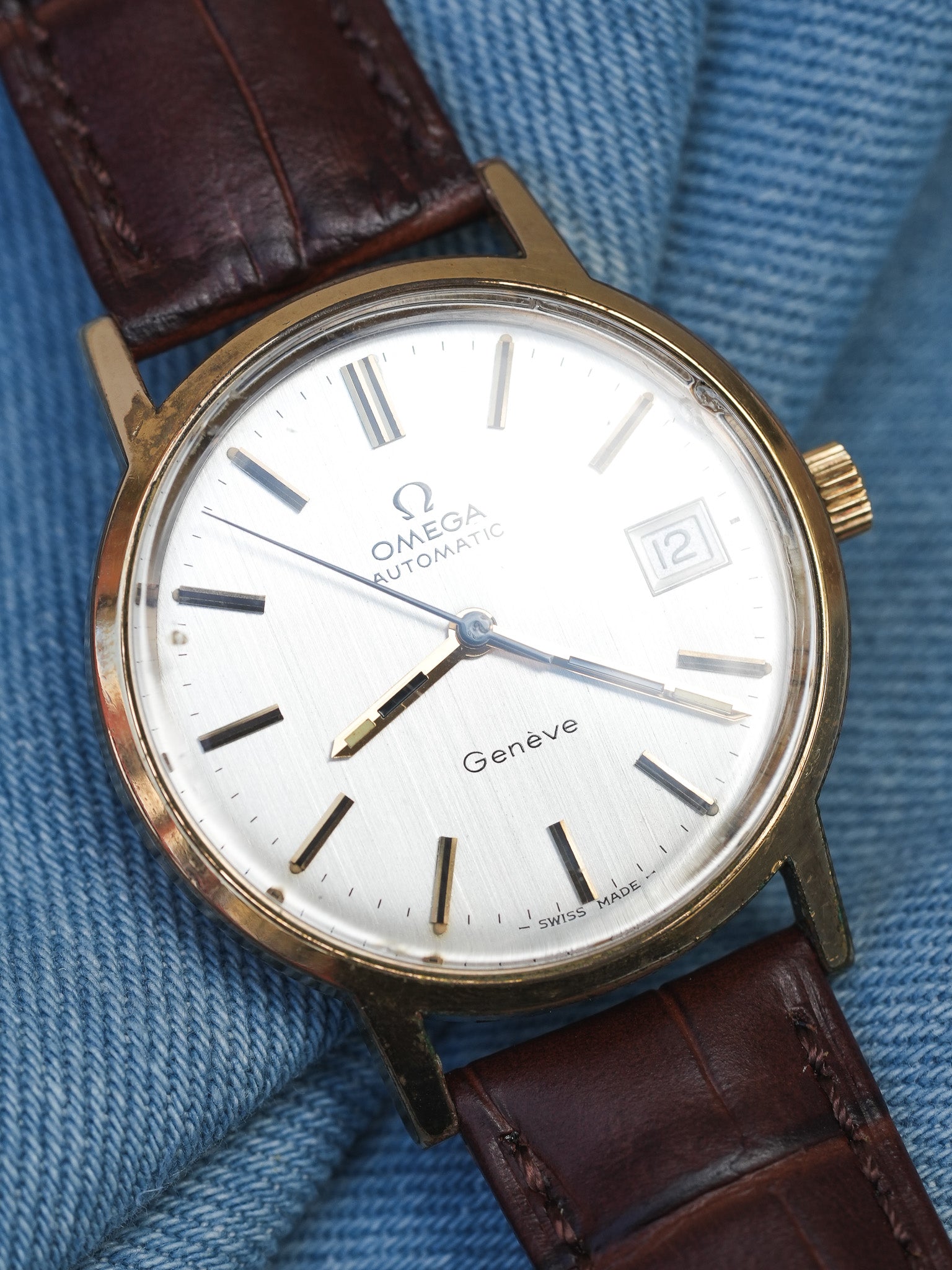 Omega - Genève 166.0163 Plaqué Or Cadran Champagne - 1973 - Atelier Victor - Vintage Shop