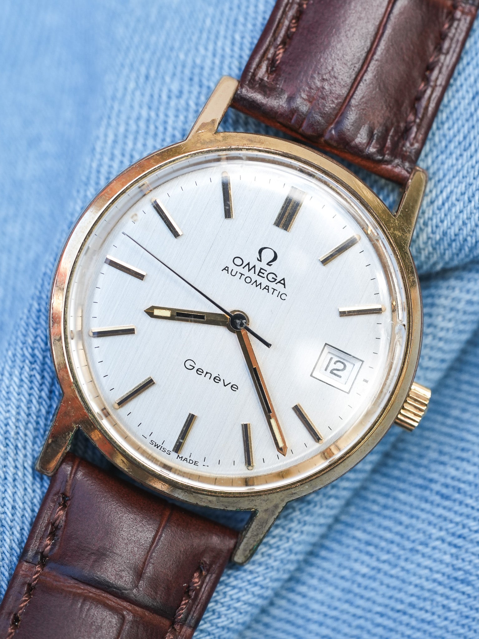 Omega - Genève 166.0163 Plaqué Or Cadran Champagne - 1973 - Atelier Victor - Vintage Shop