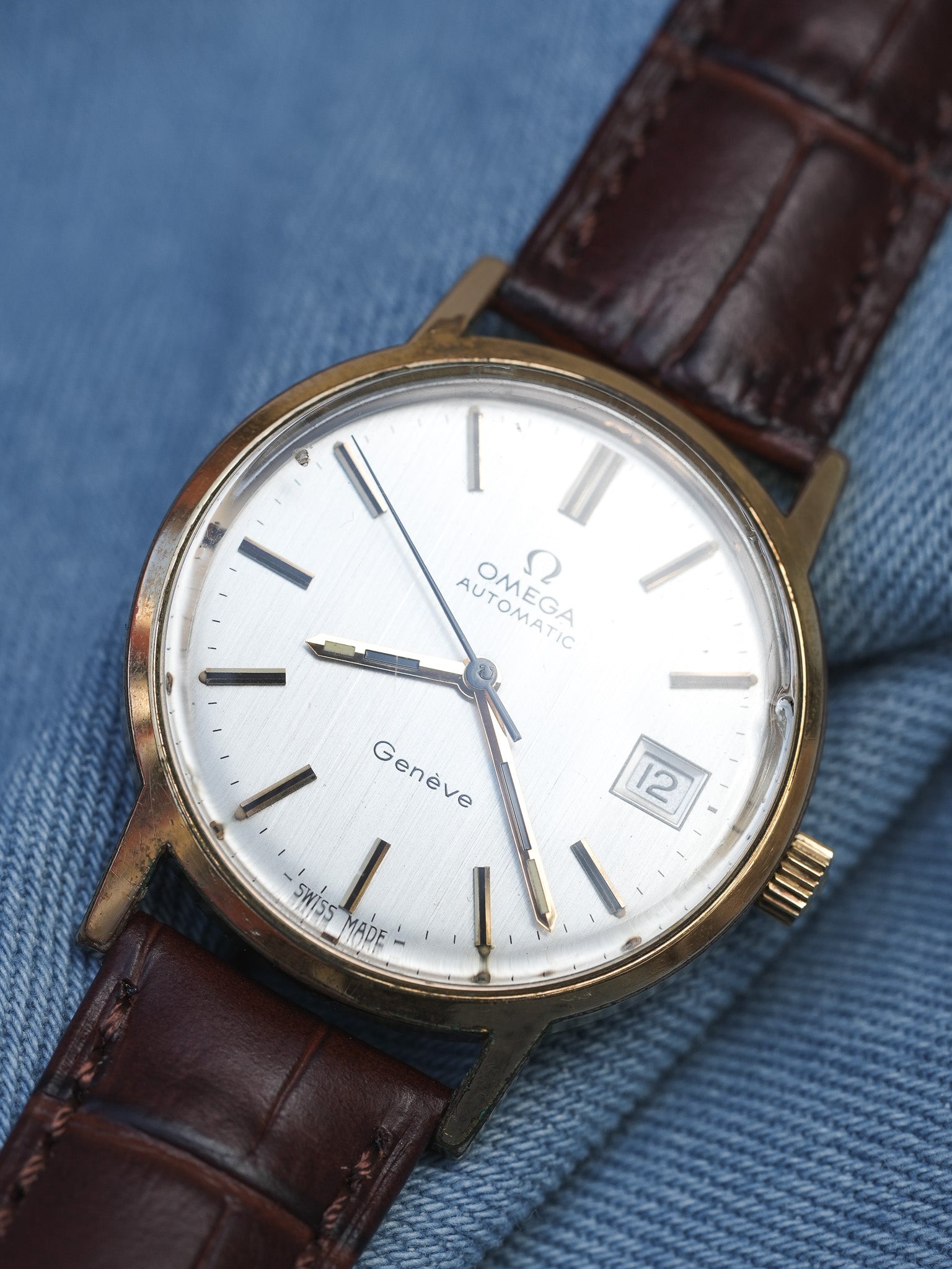 Omega - Genève 166.0163 Plaqué Or Cadran Champagne - 1973 - Atelier Victor - Vintage Shop