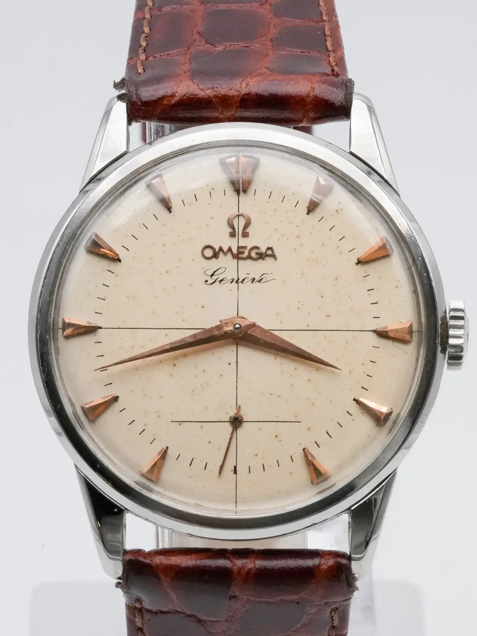 Omega - Genève 2748-3 Acier Patine Ivoire - 1954 - Atelier Victor