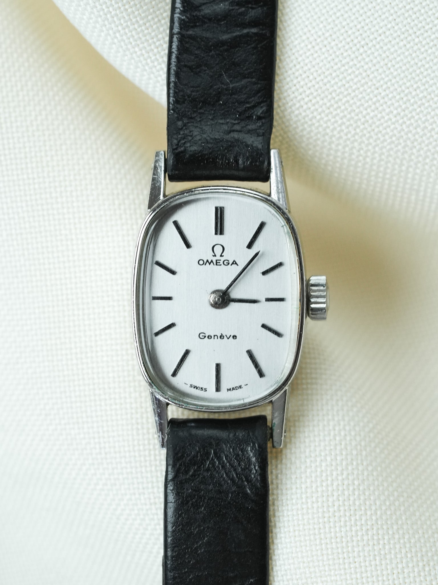 Omega - Genève. 511.454 迷你椭圆形原装钢表盘手链 - 1973