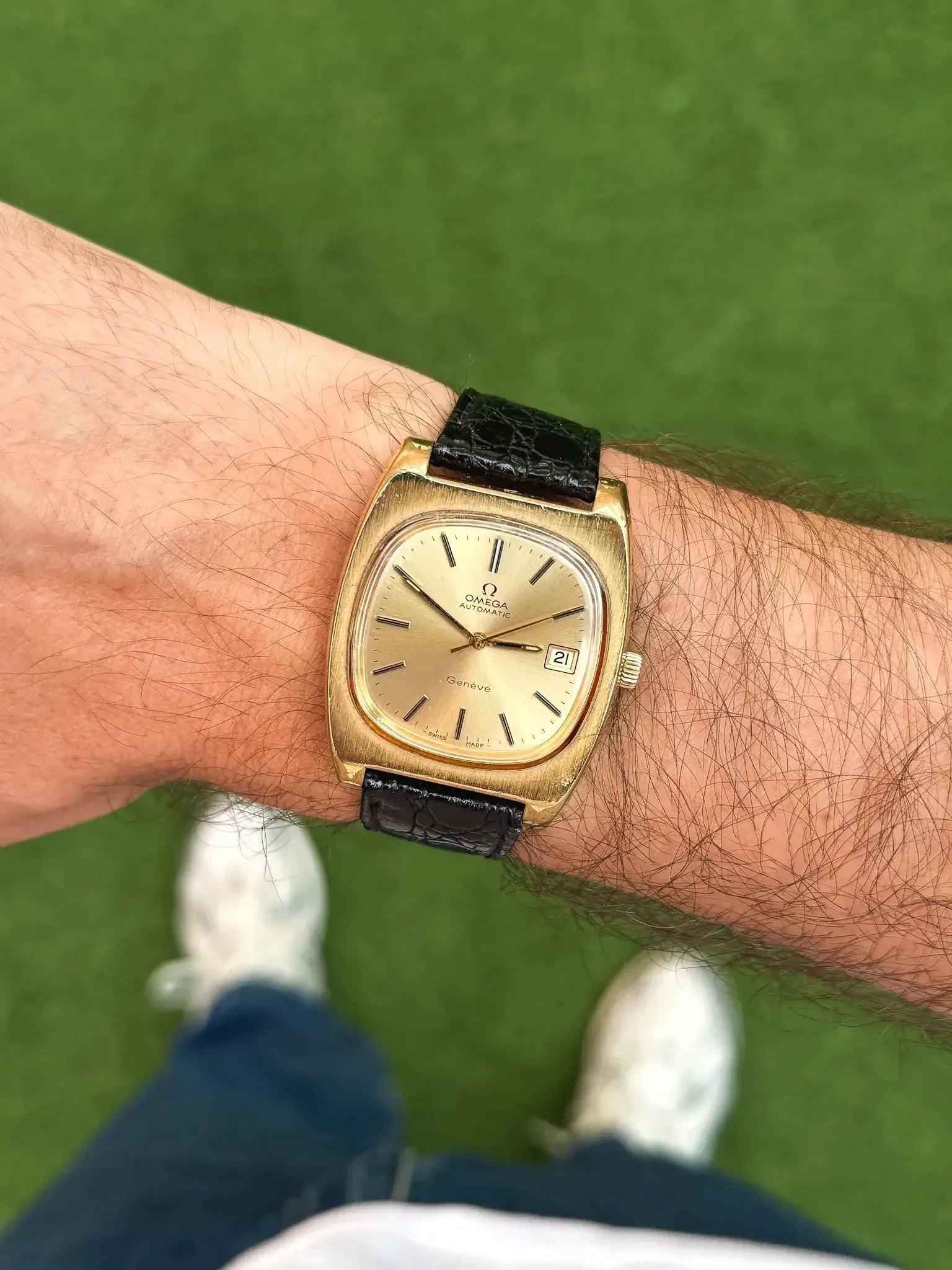 Omega - Genève Tonneau Épais 166.0190 Plaqué or - 1974 - Atelier Victor