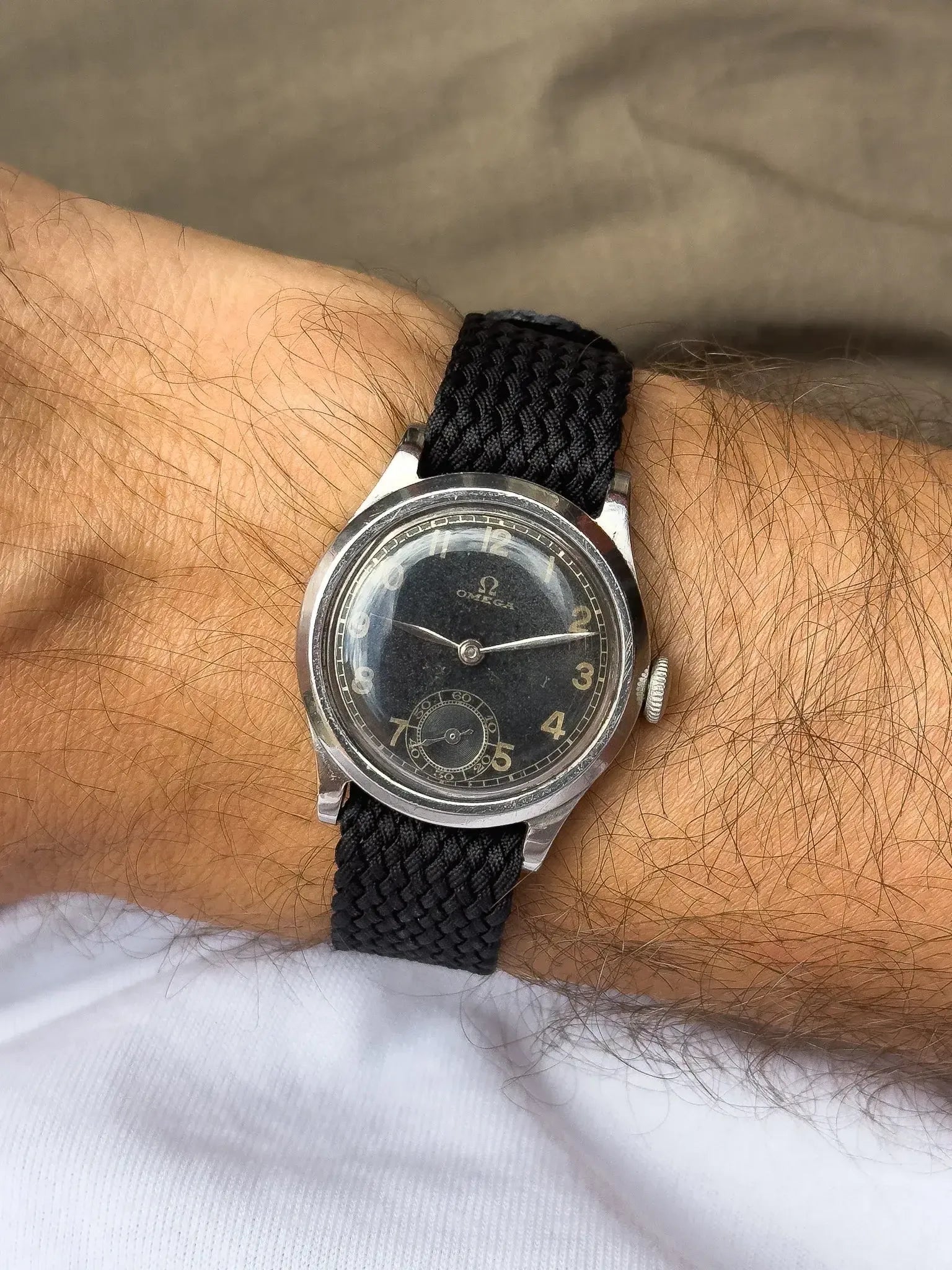 Omega - montre militaire cadran noir GILT 26.5SOB T2- 1935 - Atelier Victor