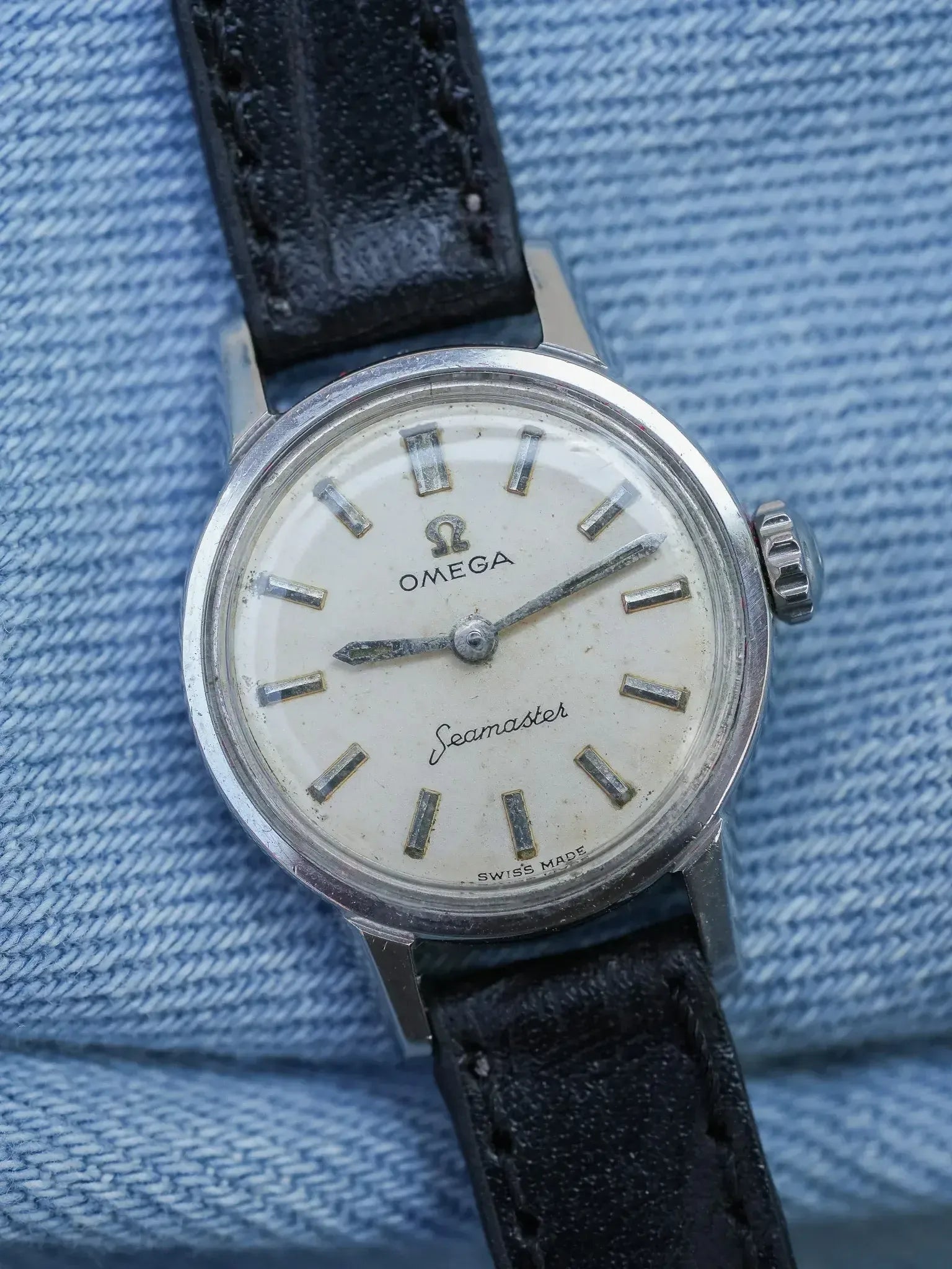 Omega - Seamaster 11074-62-SC Mini Dress Watch Acier Patine Index Baton - 1962 - Atelier Victor