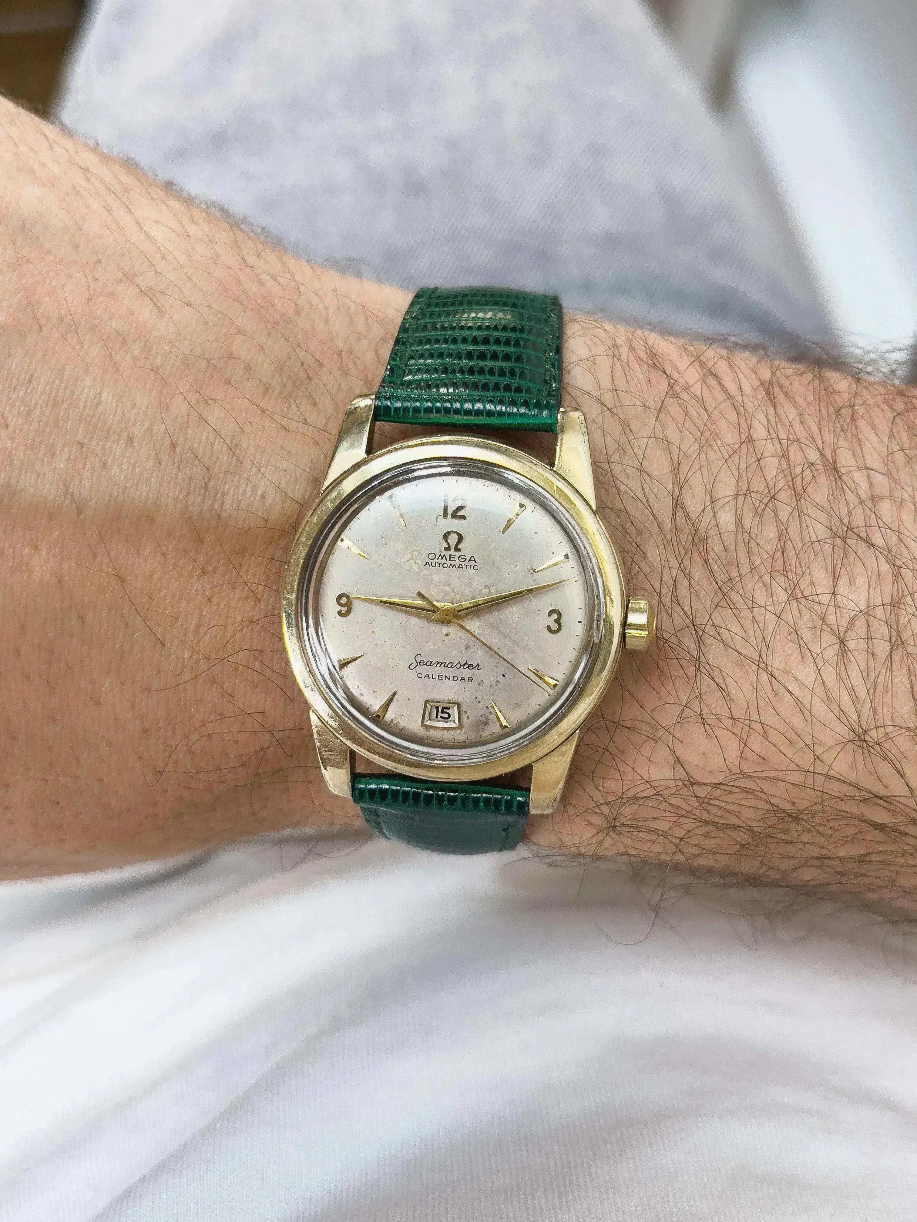 Omega - Seamaster Bumper Calendar Plaqué or Patine - 1954 - Atelier Victor