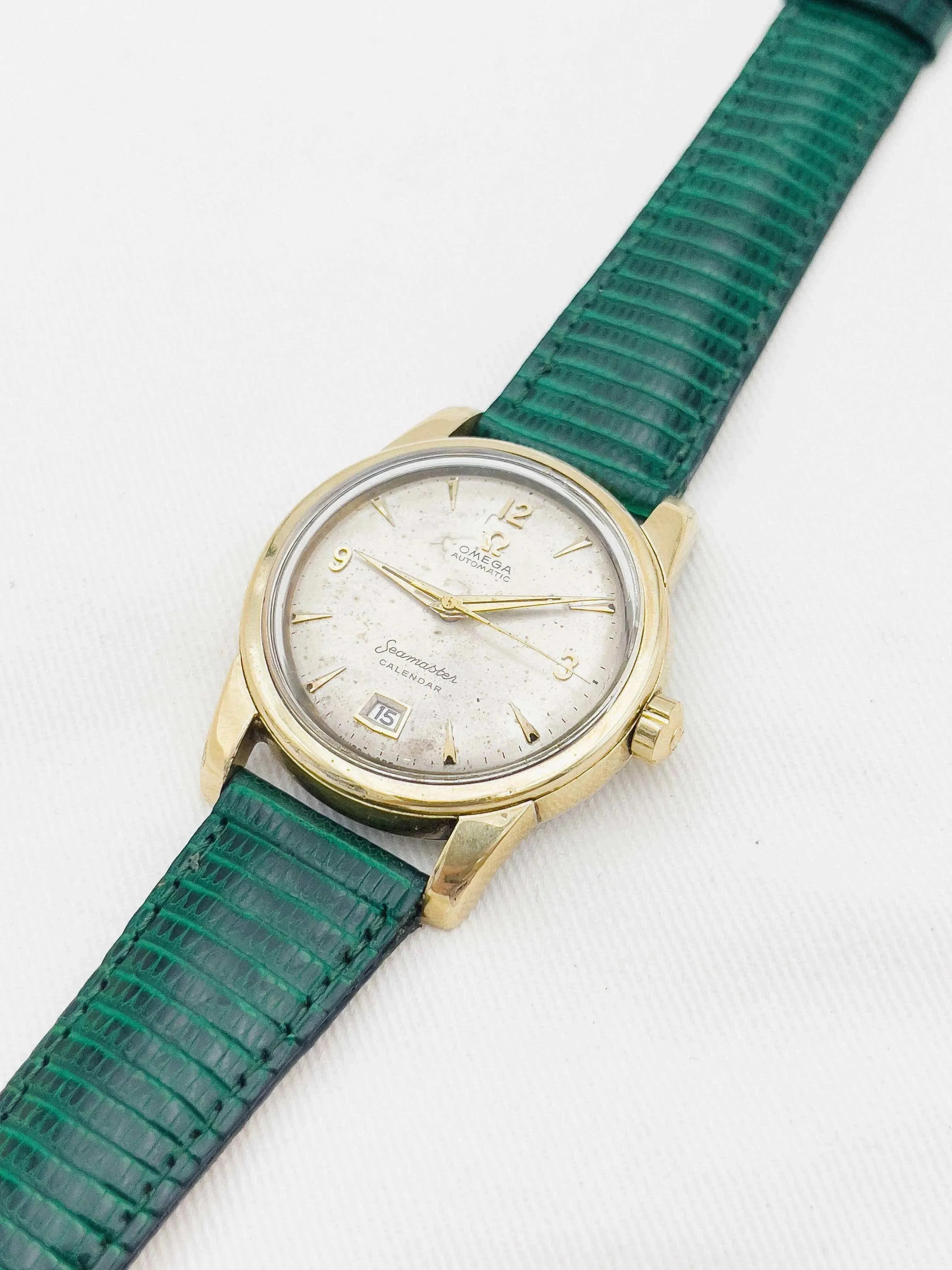 Omega - Seamaster Bumper Calendar Plaqué or Patine - 1954 - Atelier Victor - Vintage Shop