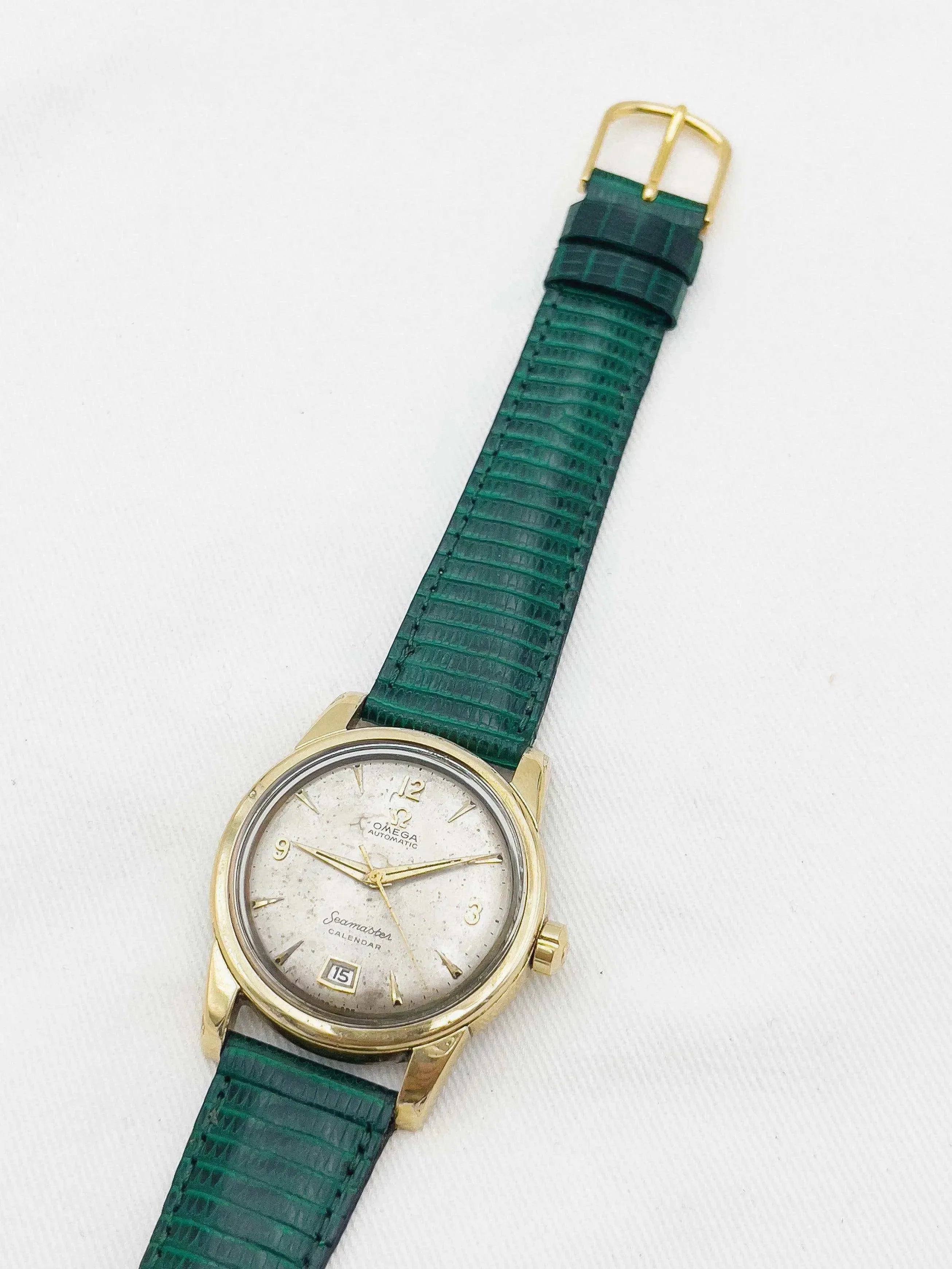 Omega - Seamaster Bumper Calendar Plaqué or Patine - 1954 - Atelier Victor - Vintage Shop